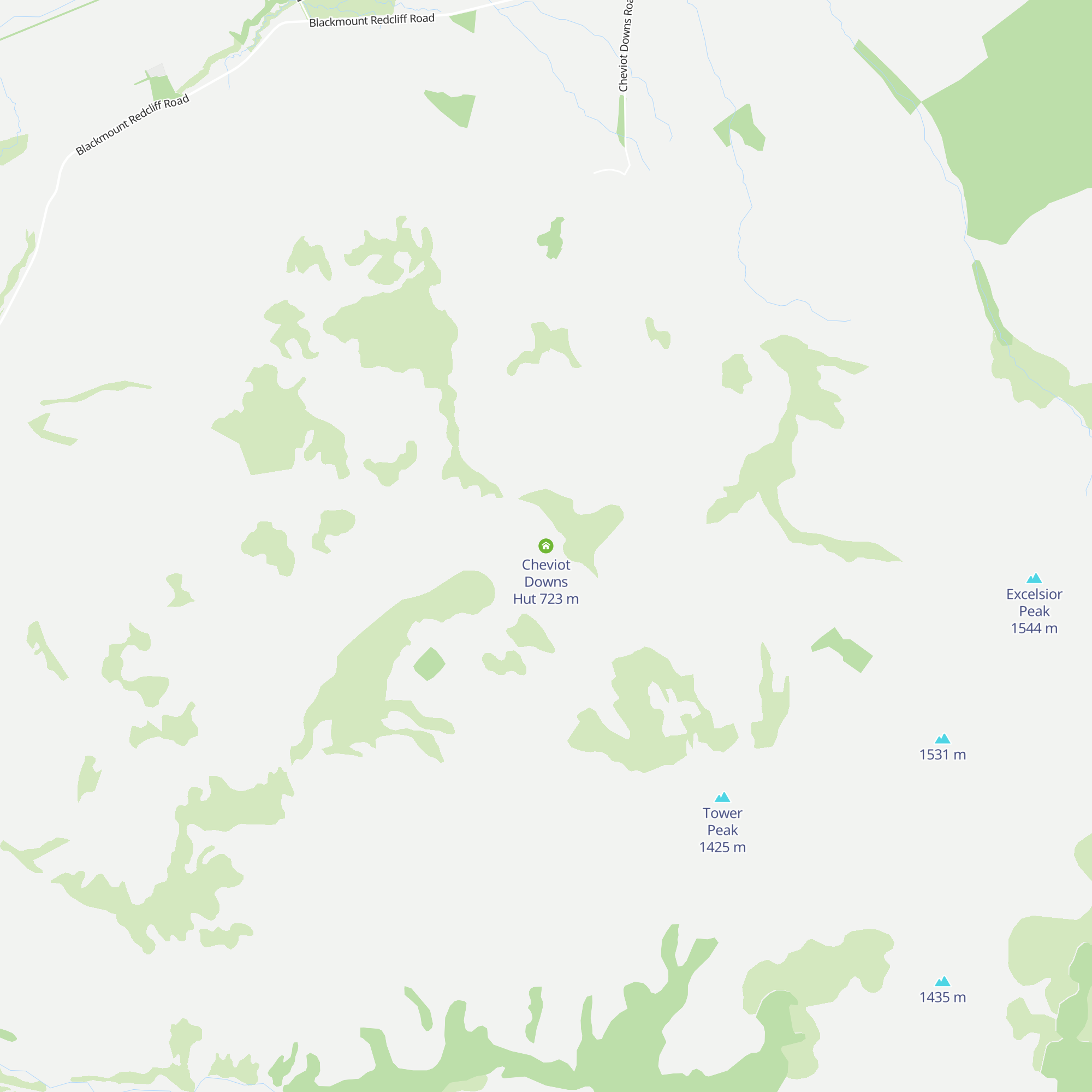 Cheviot Downs Hut map