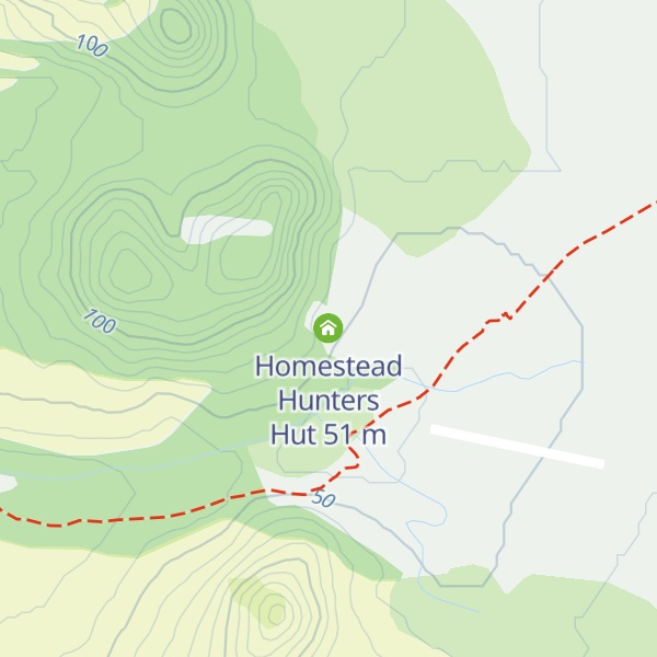 Map of Homestead Hunters Hut