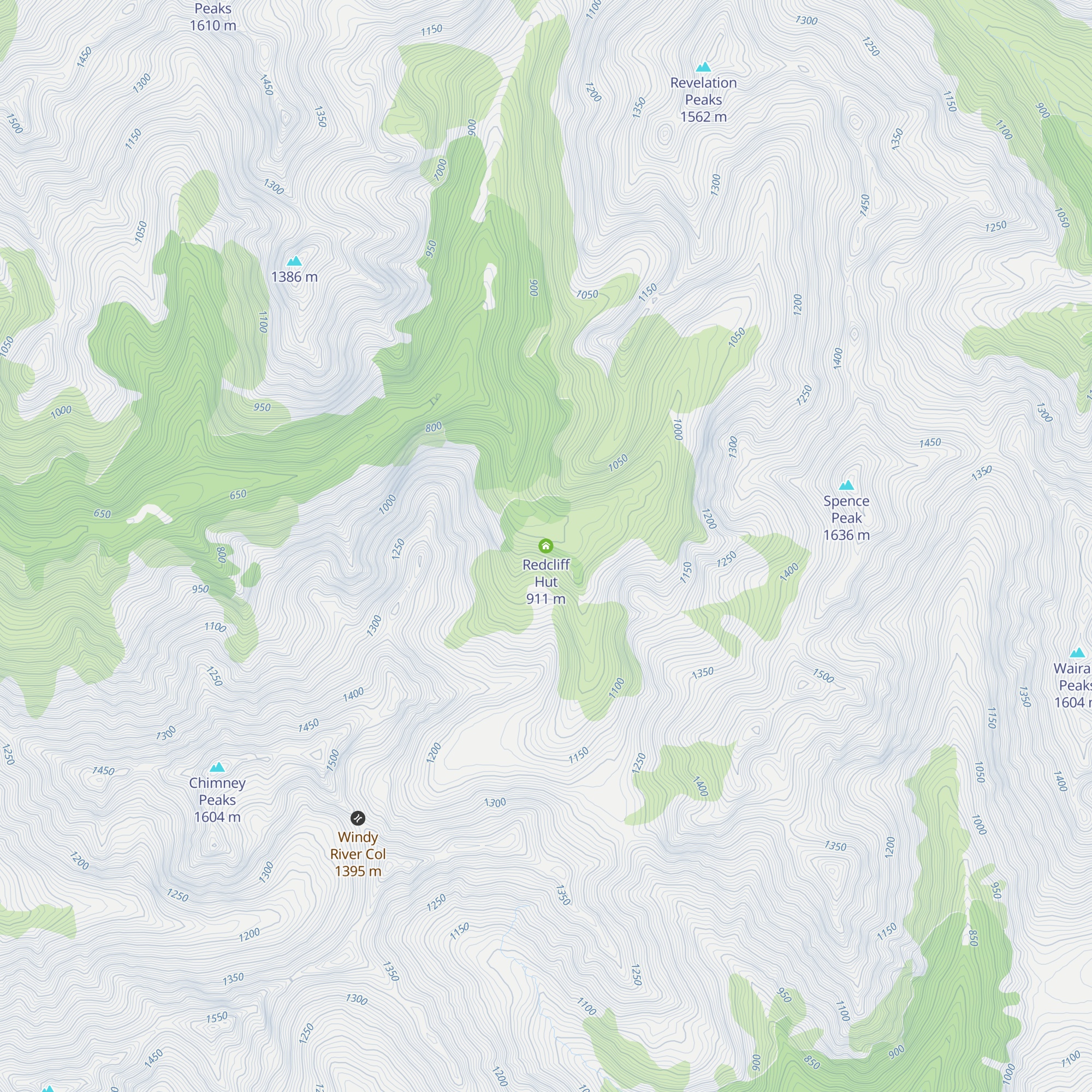 Redcliff Hut map