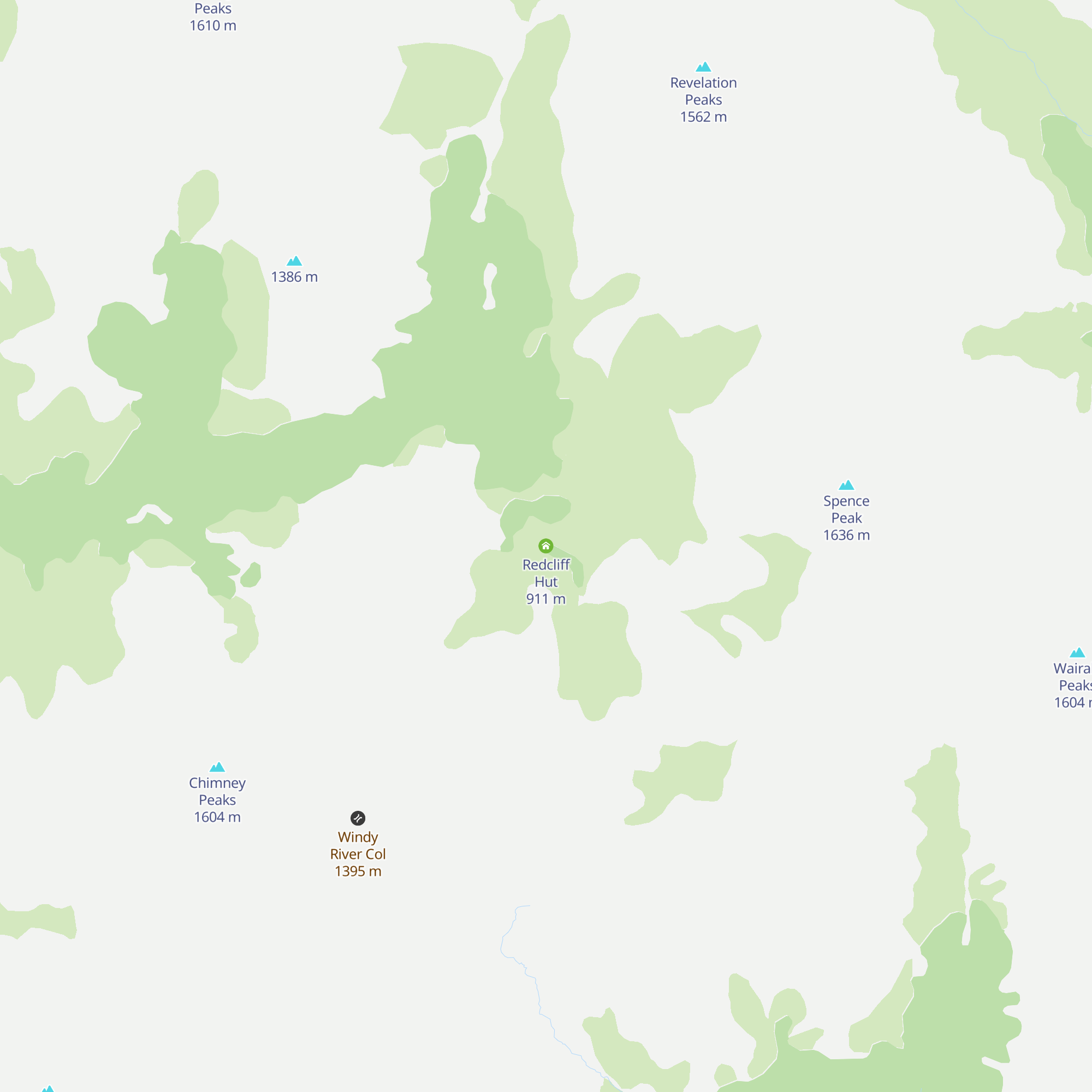 Redcliff Hut map