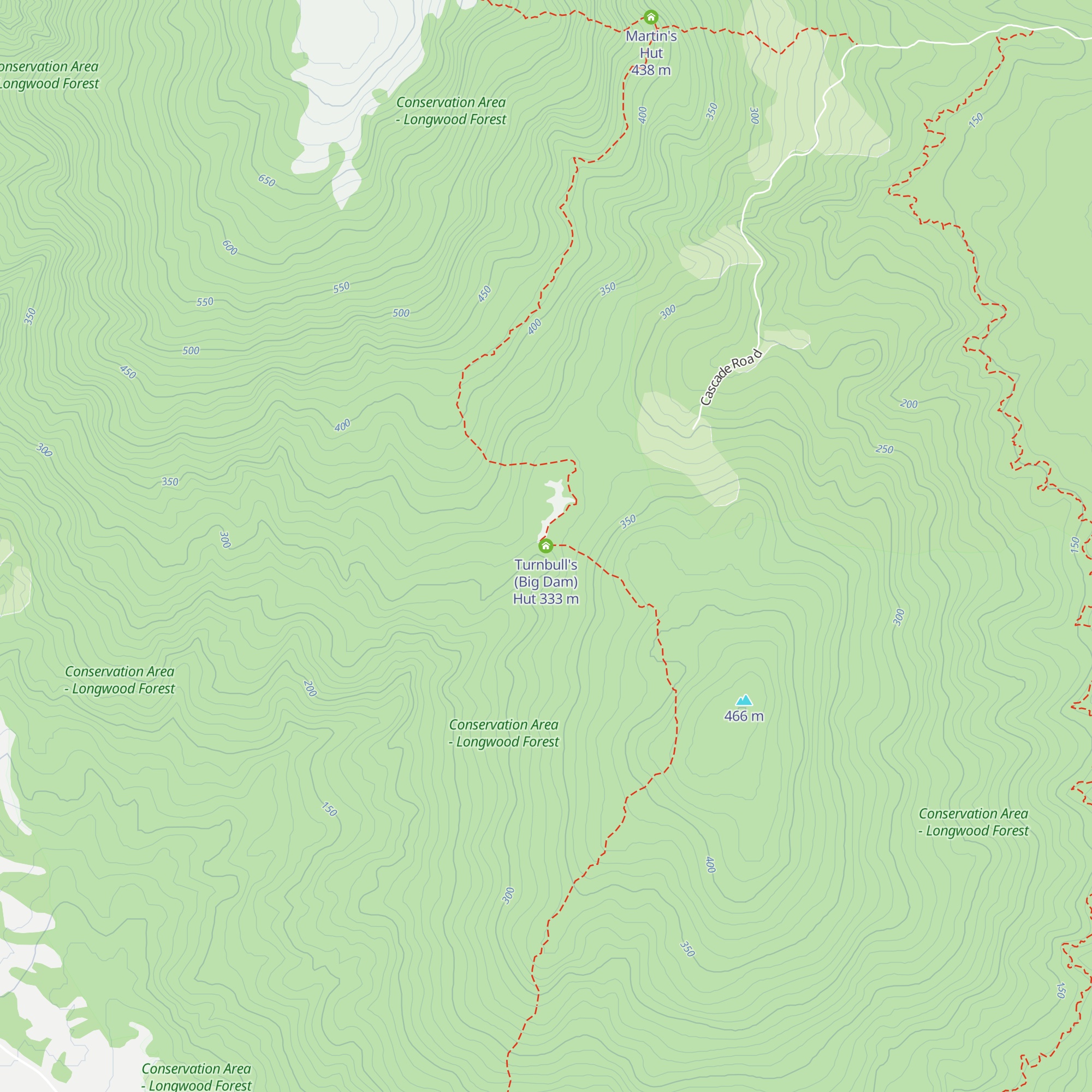 Turnbull's (Big Dam) Hut map