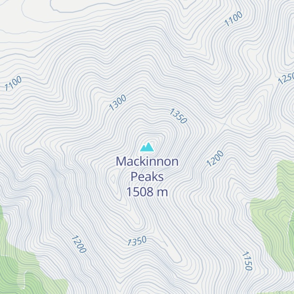 Map of Mackinnon Peaks