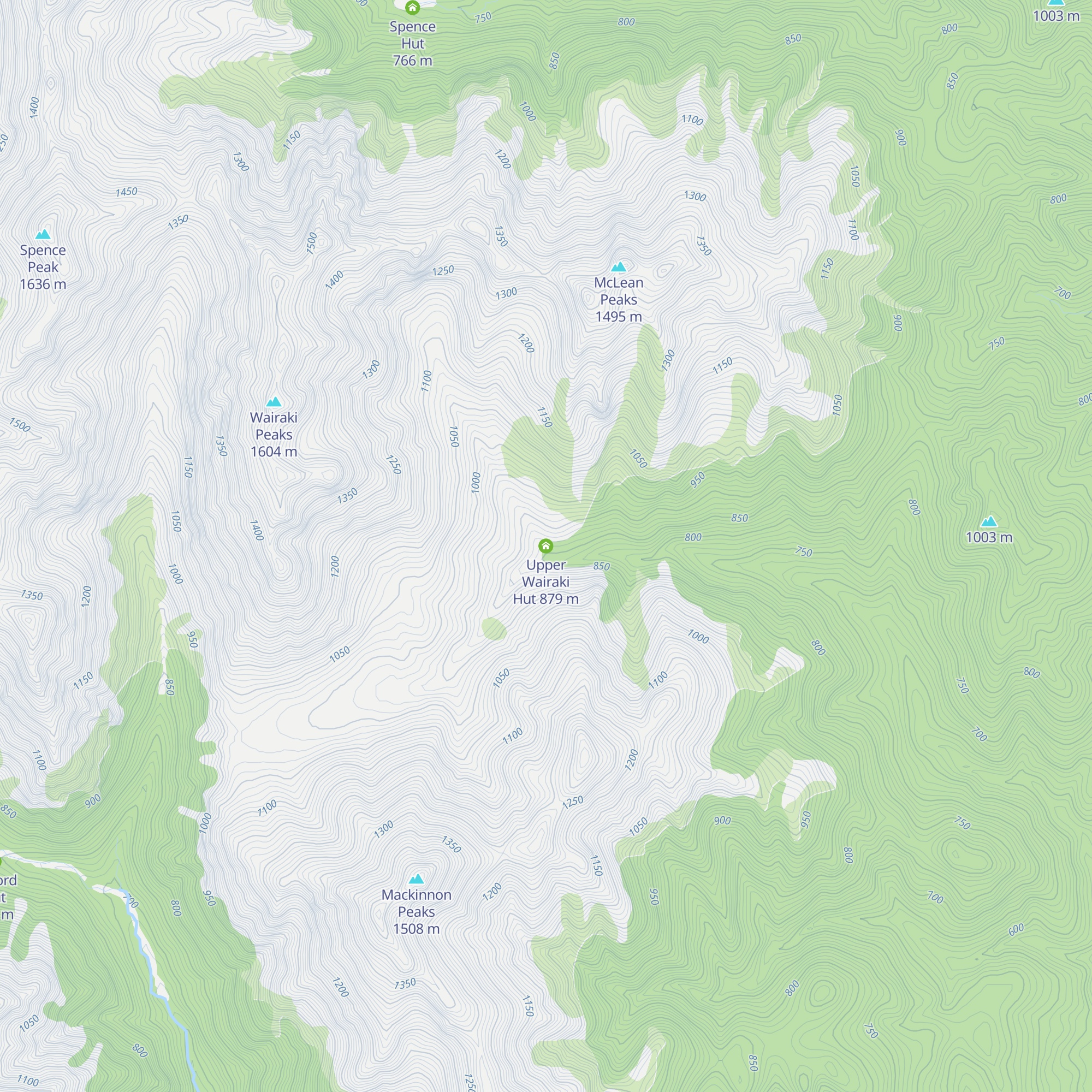 Upper Wairaki Hut map