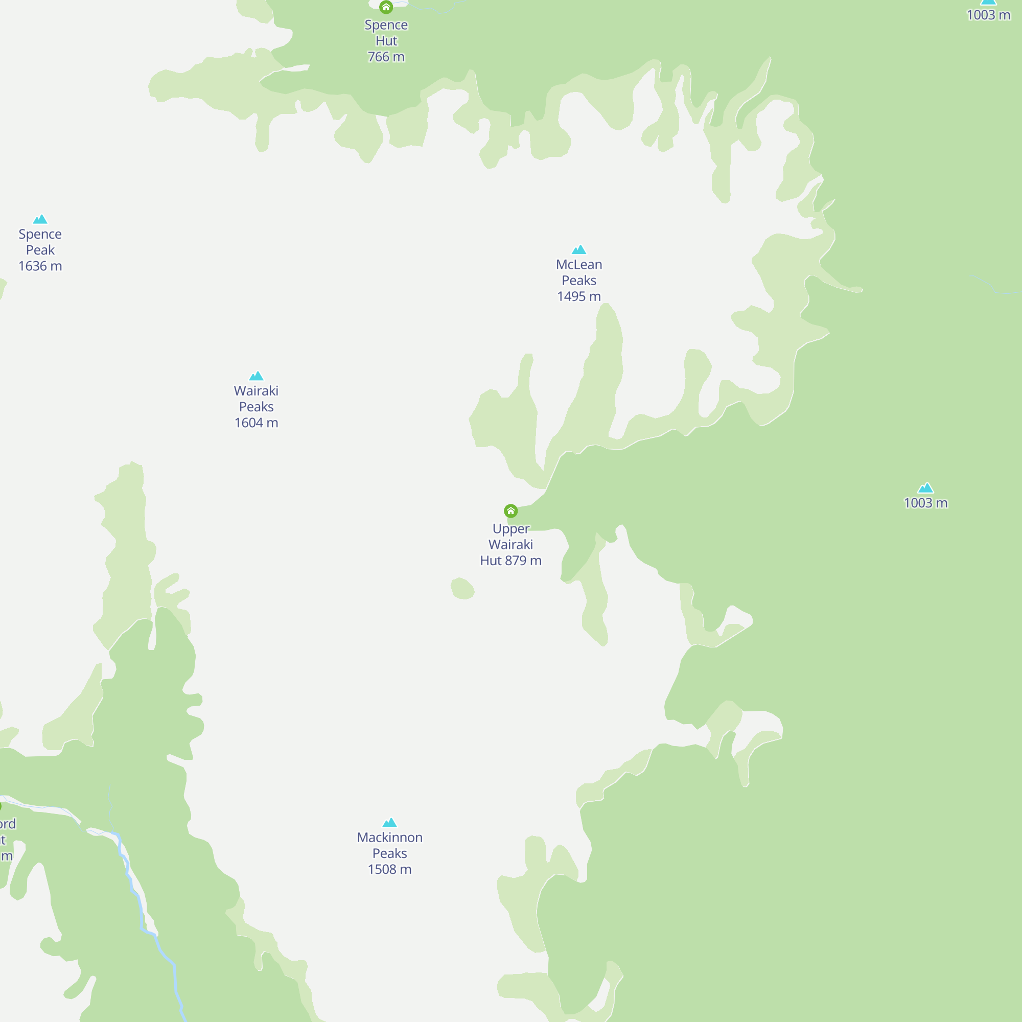 Upper Wairaki Hut map