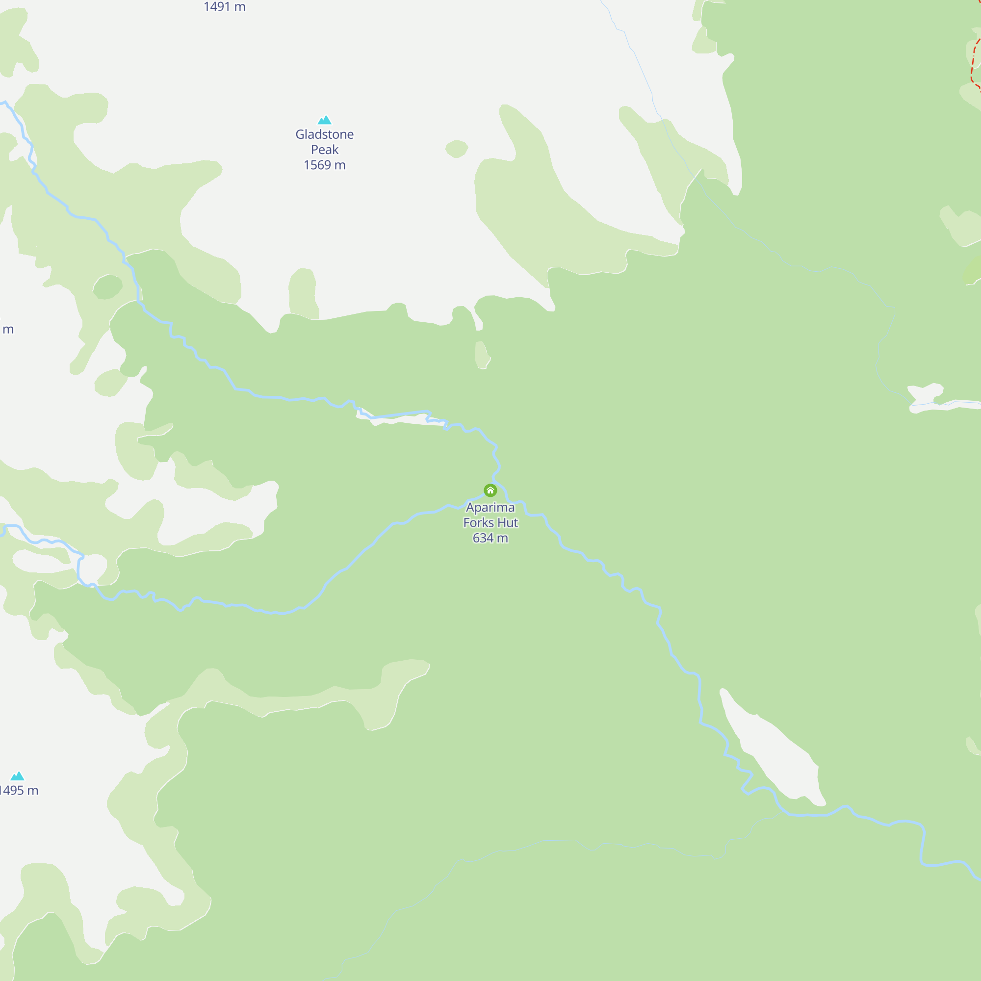 Aparima Forks Hut map