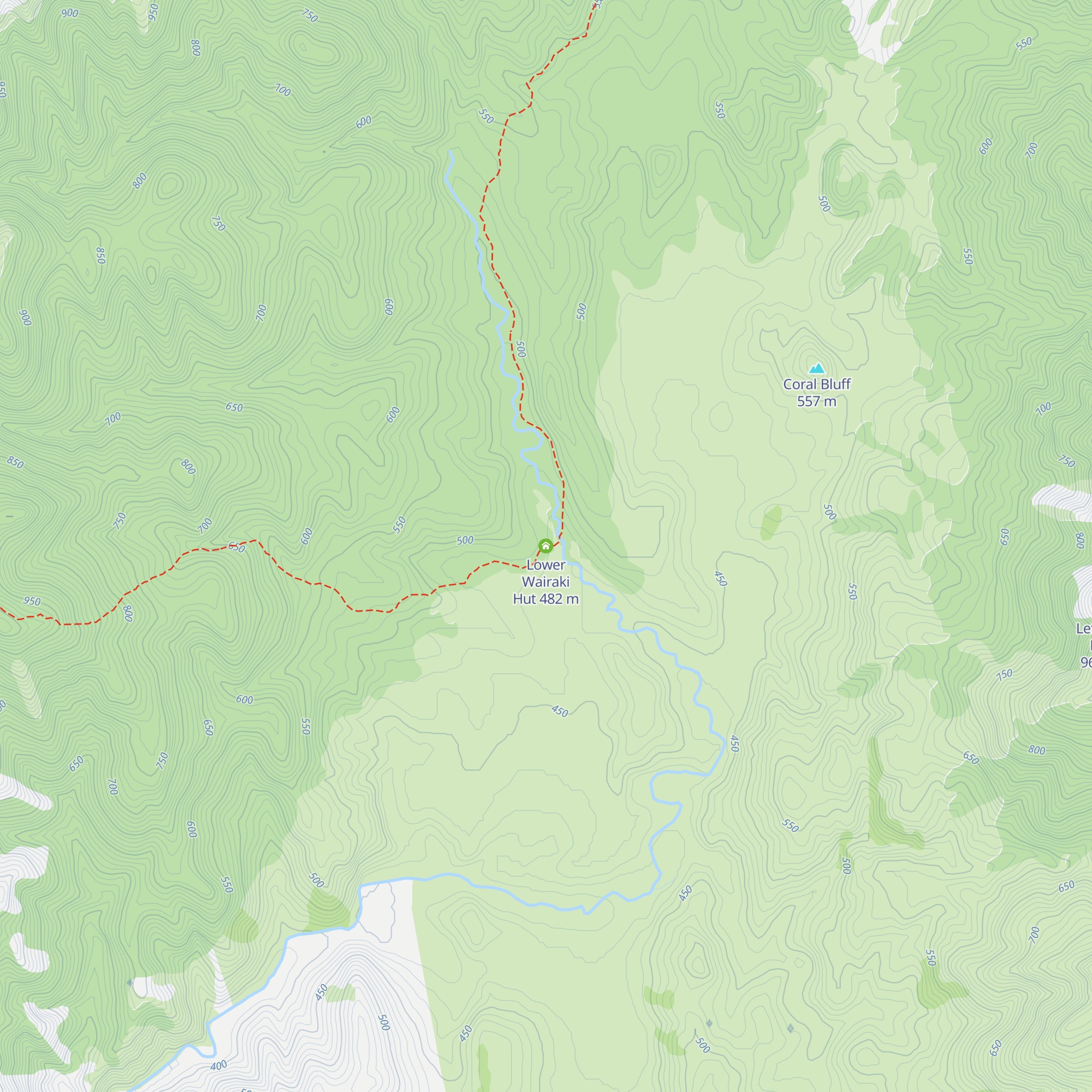Lower Wairaki Hut map