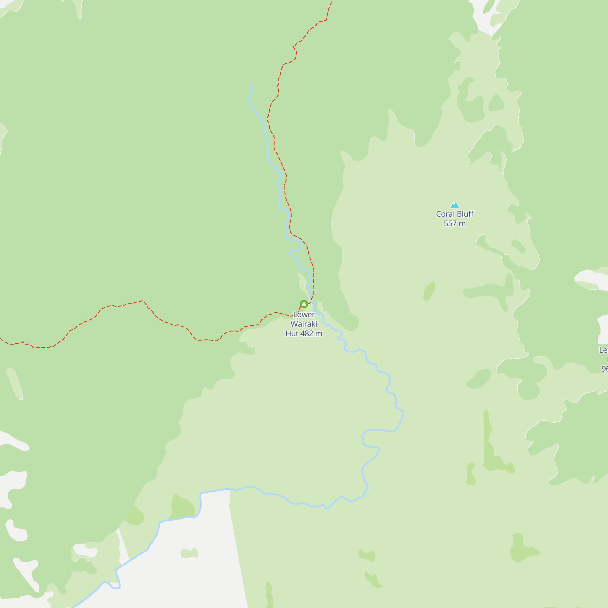 Lower Wairaki Hut map