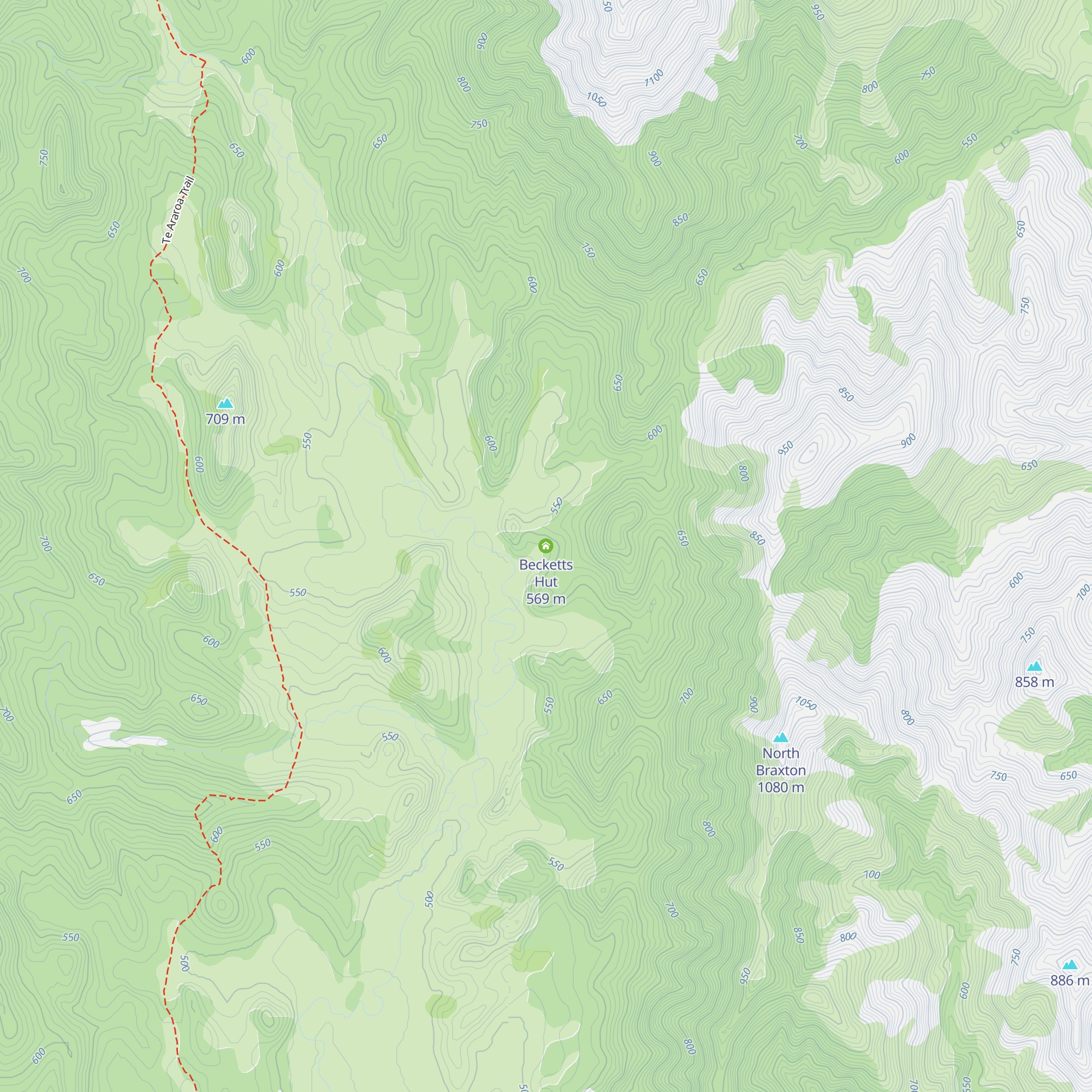 Becketts Hut map