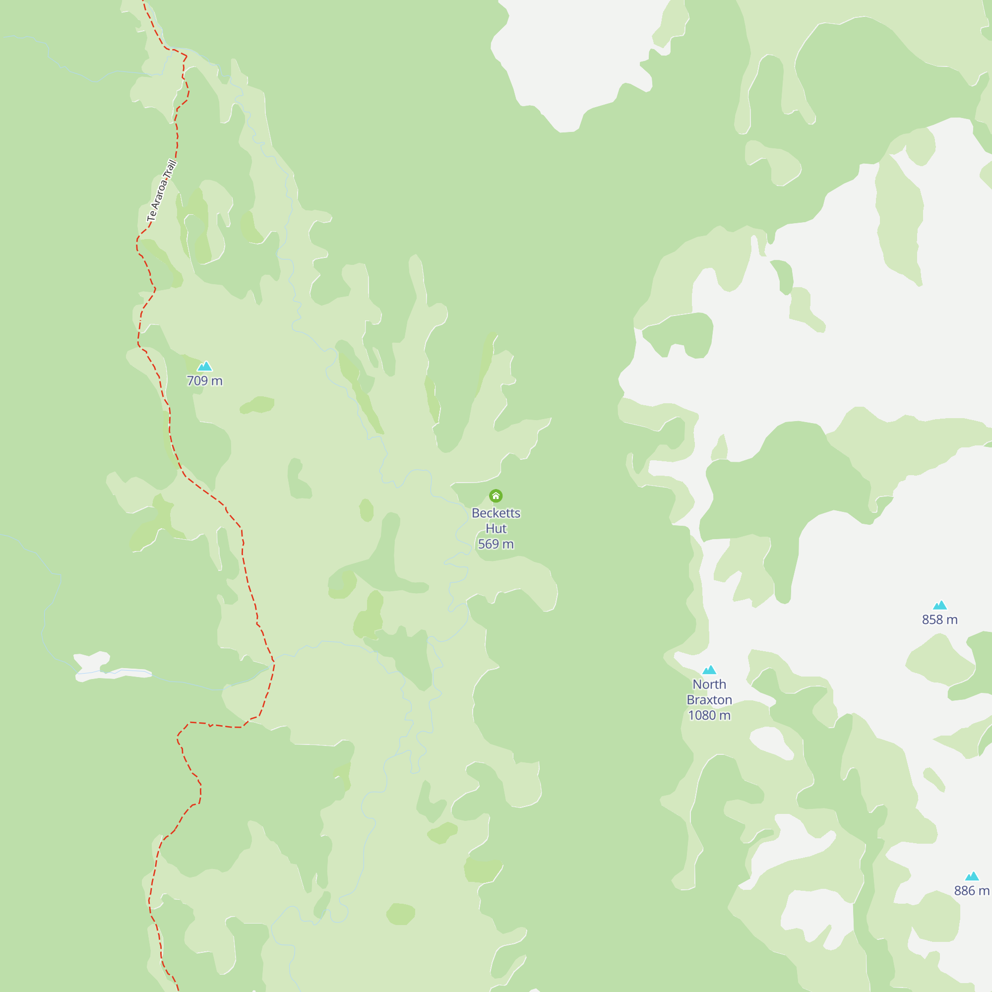 Becketts Hut map