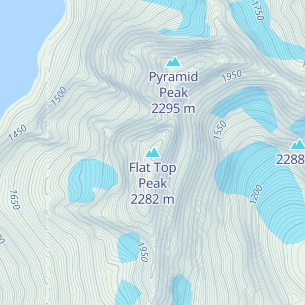 Map of Flat Top Peak