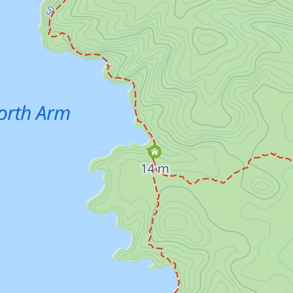 Map of North Arm Hut
