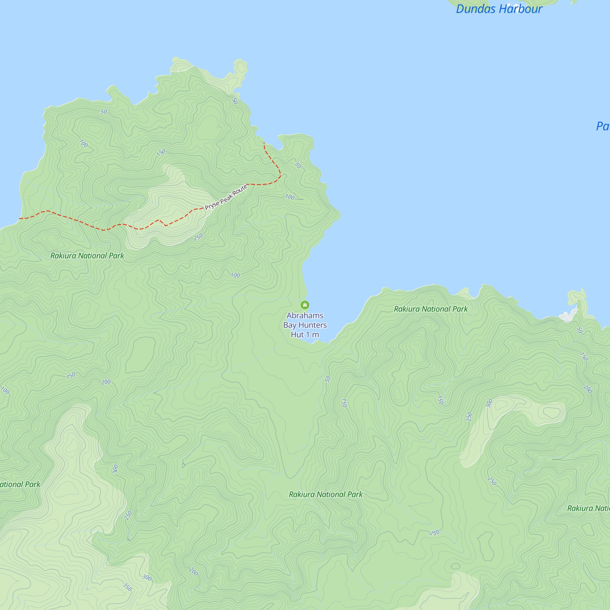 Abrahams Bay Hunters Hut map