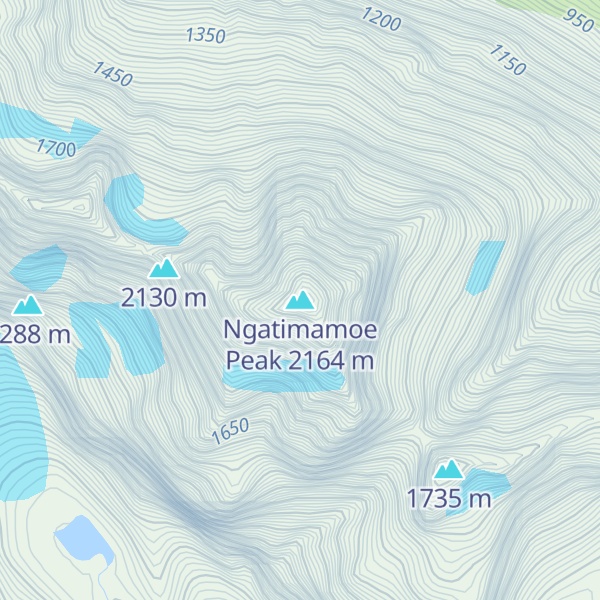 Map of Ngatimamoe Peak