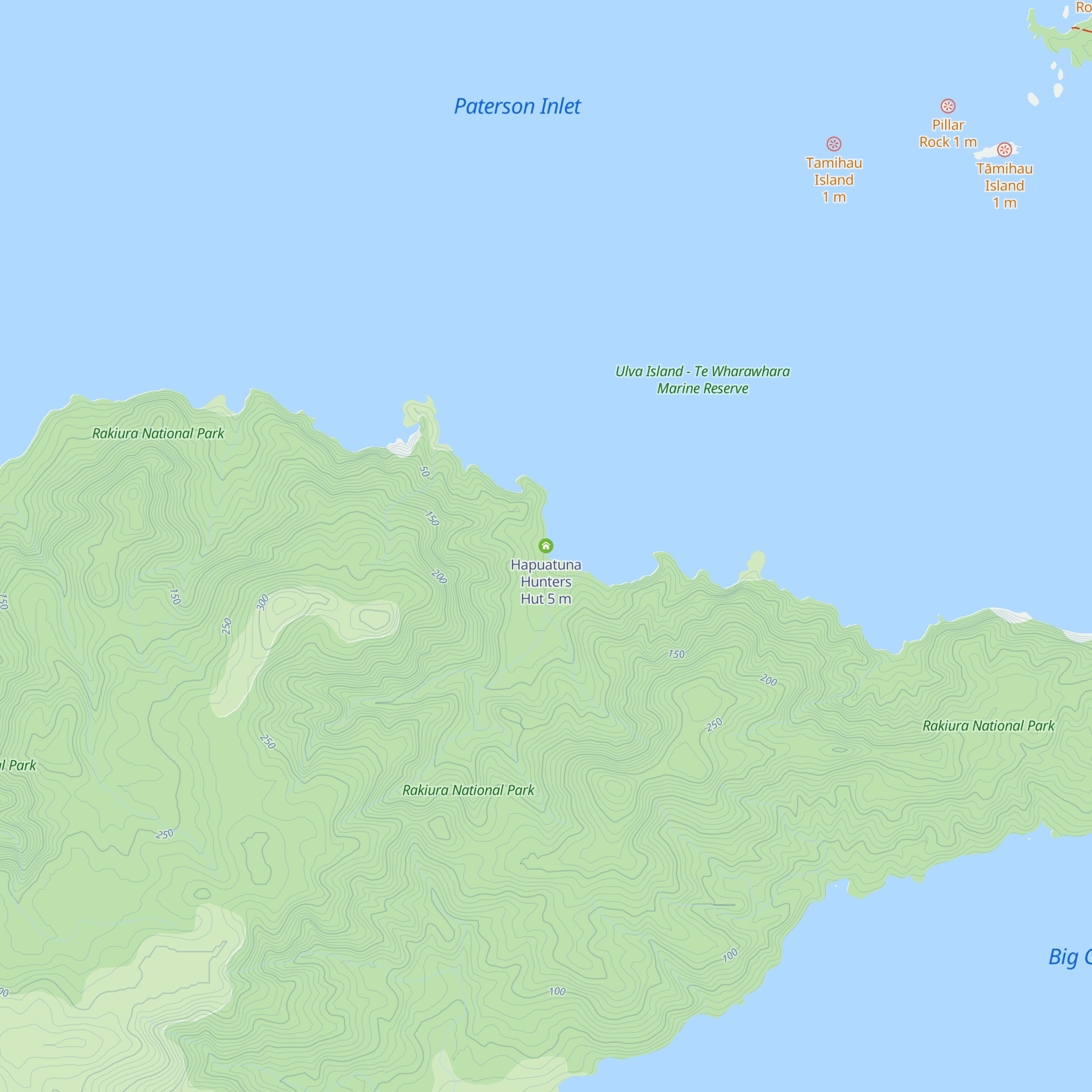 Hapuatuna Hunters Hut map