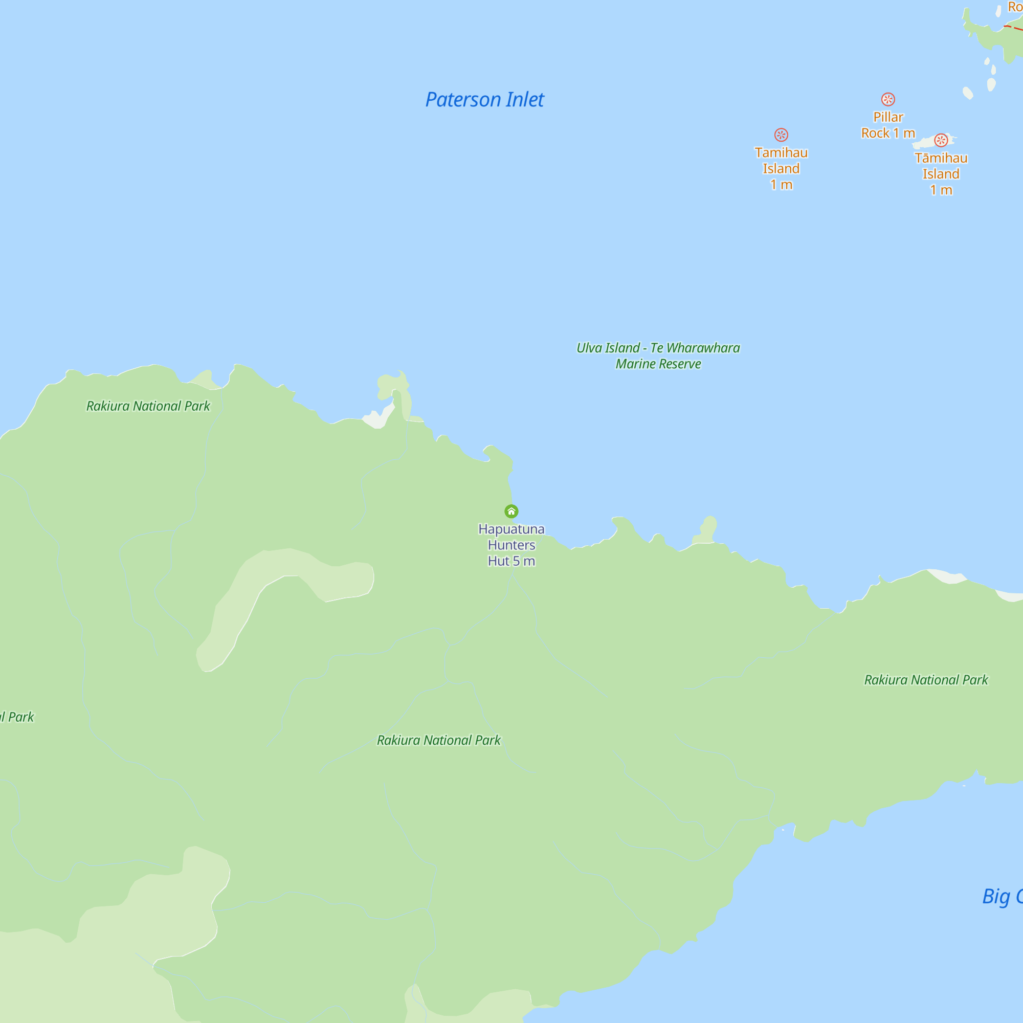 Hapuatuna Hunters Hut map