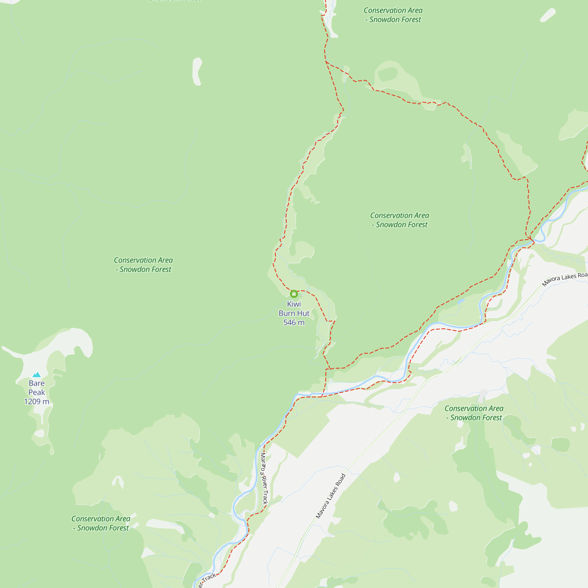 Kiwi Burn Hut map
