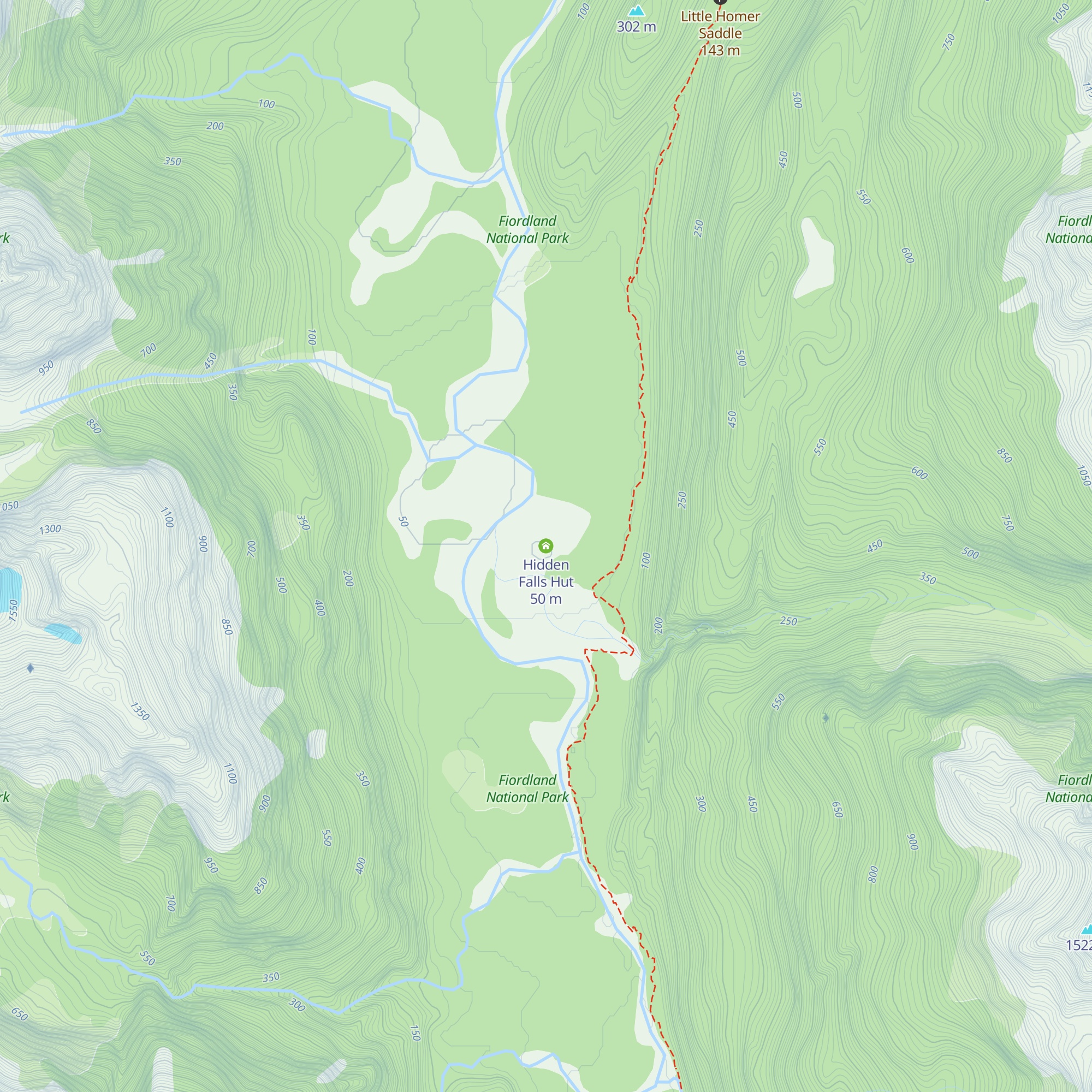 Hidden Falls Hut map