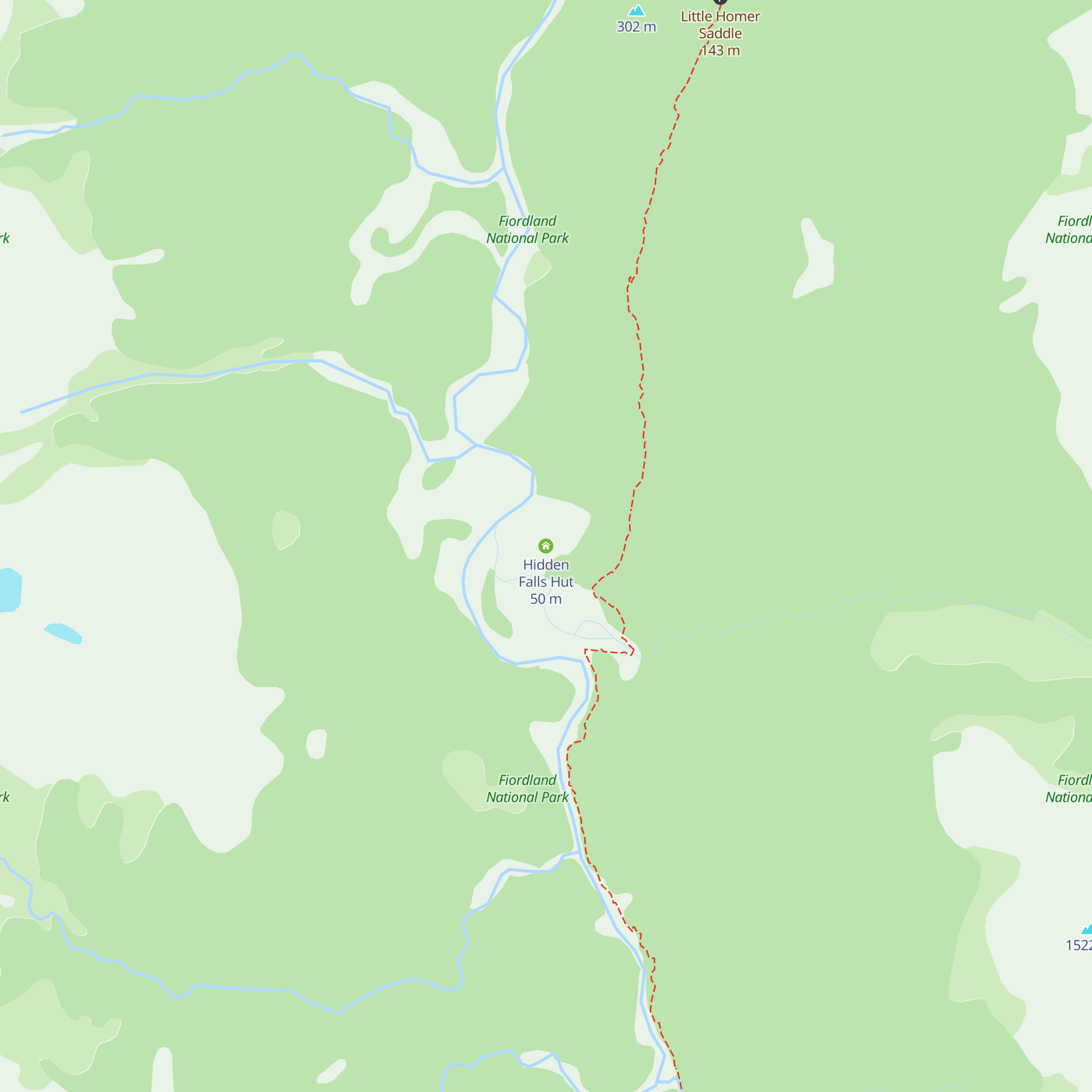 Hidden Falls Hut map