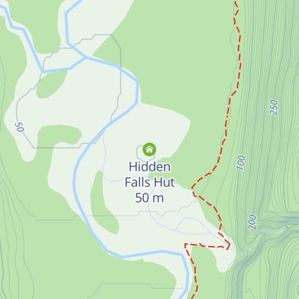 Map of Hidden Falls Hut
