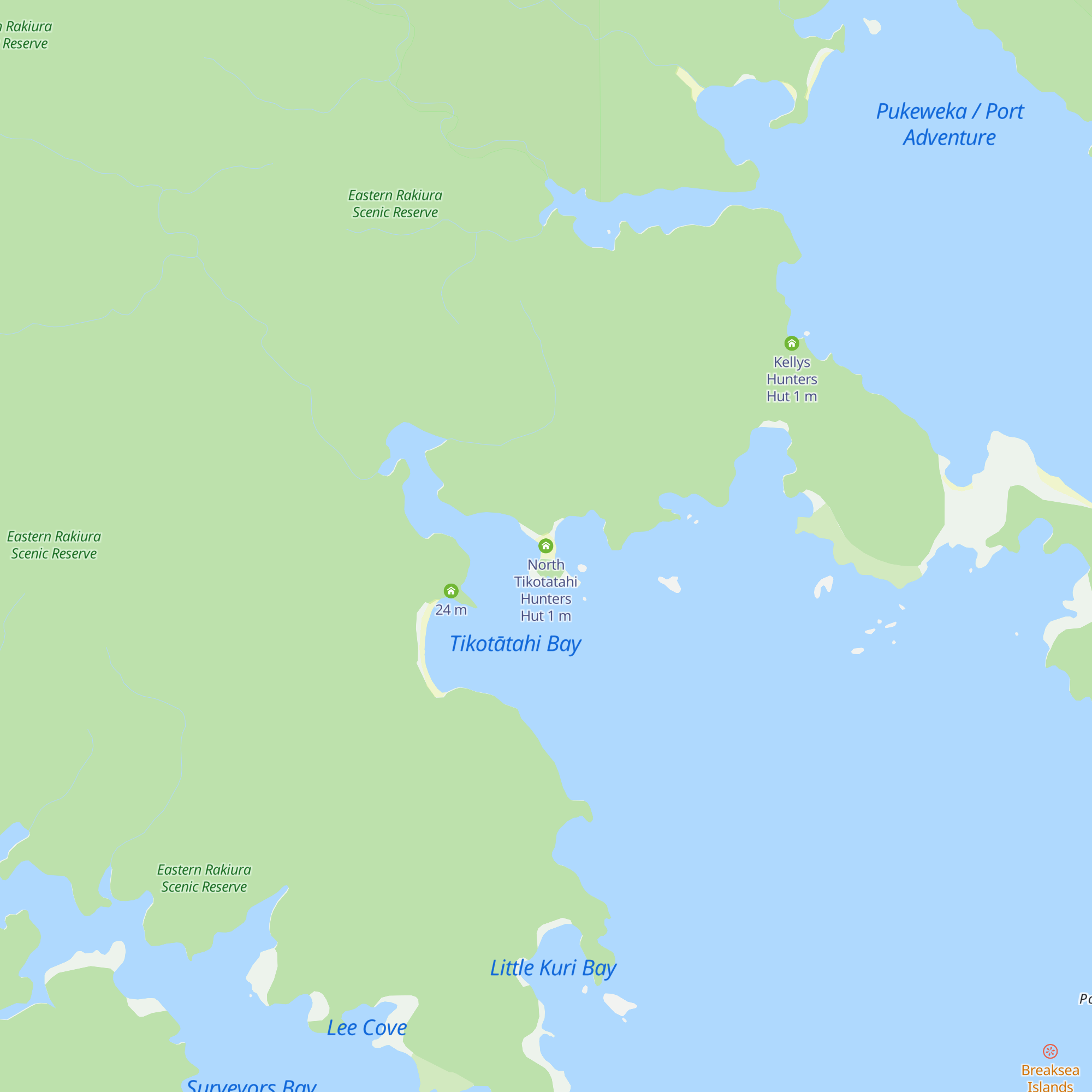 North Tikotatahi Hunters Hut map