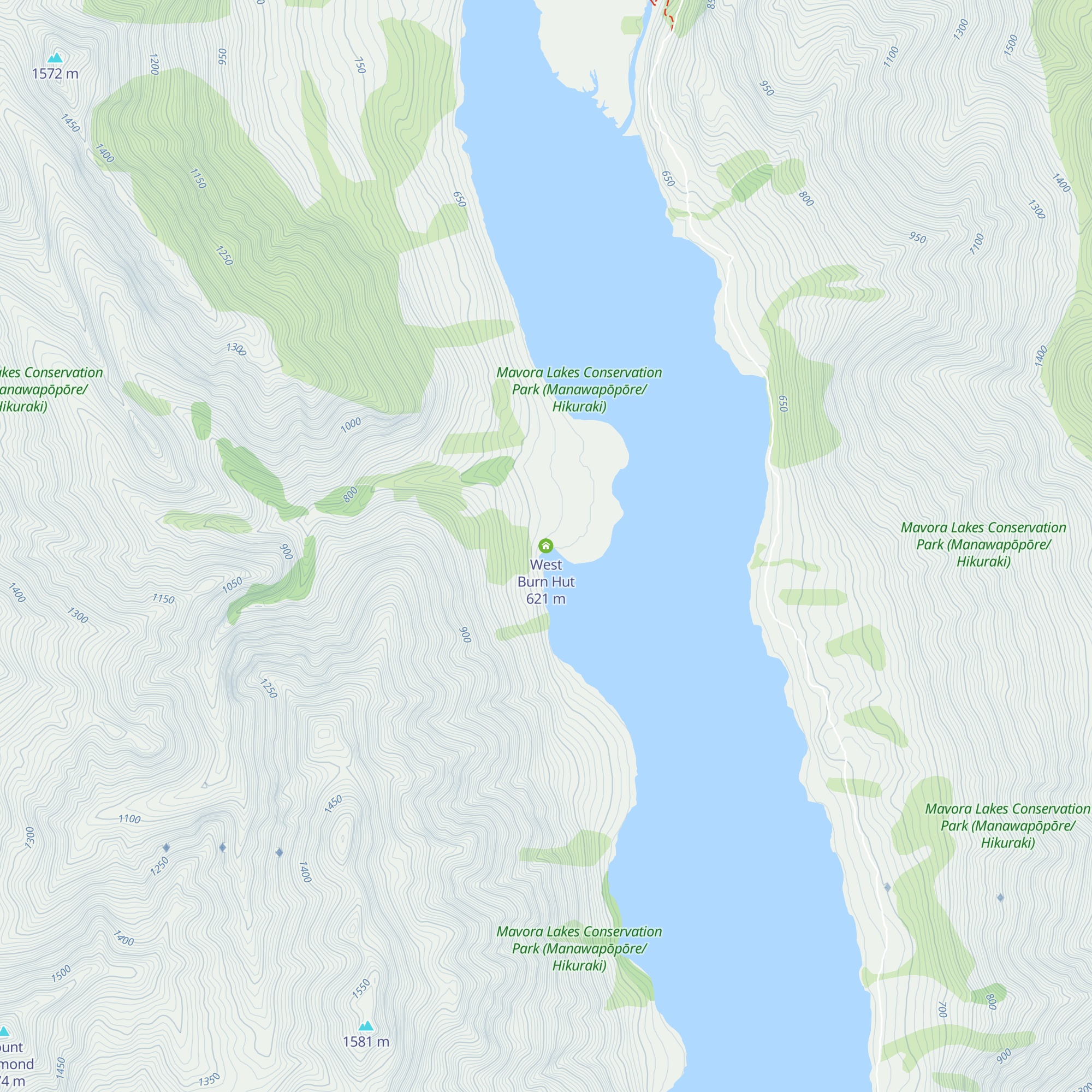 West Burn Hut map