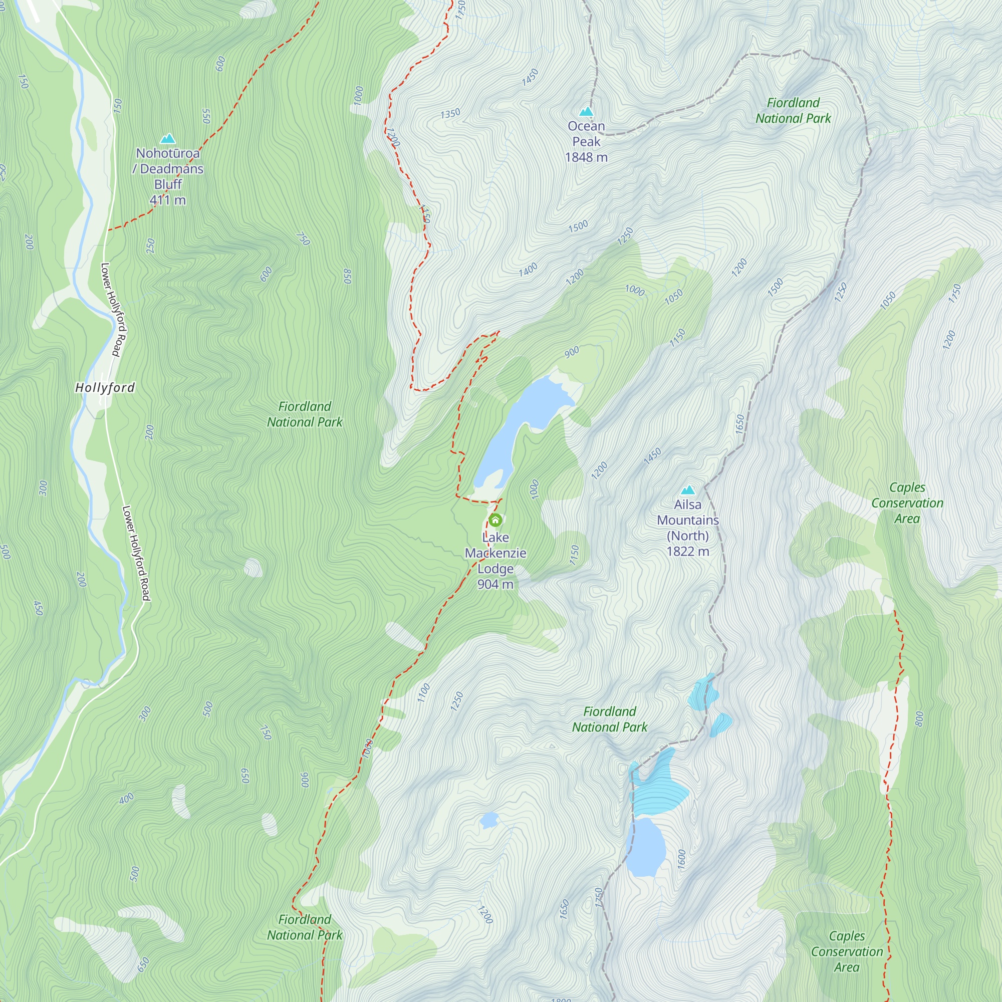 Lake Mackenzie Hut map