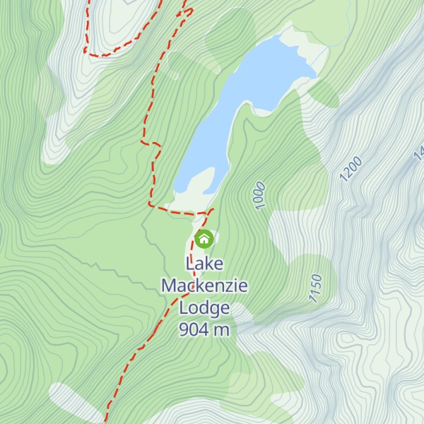 Map of Lake Mackenzie Hut