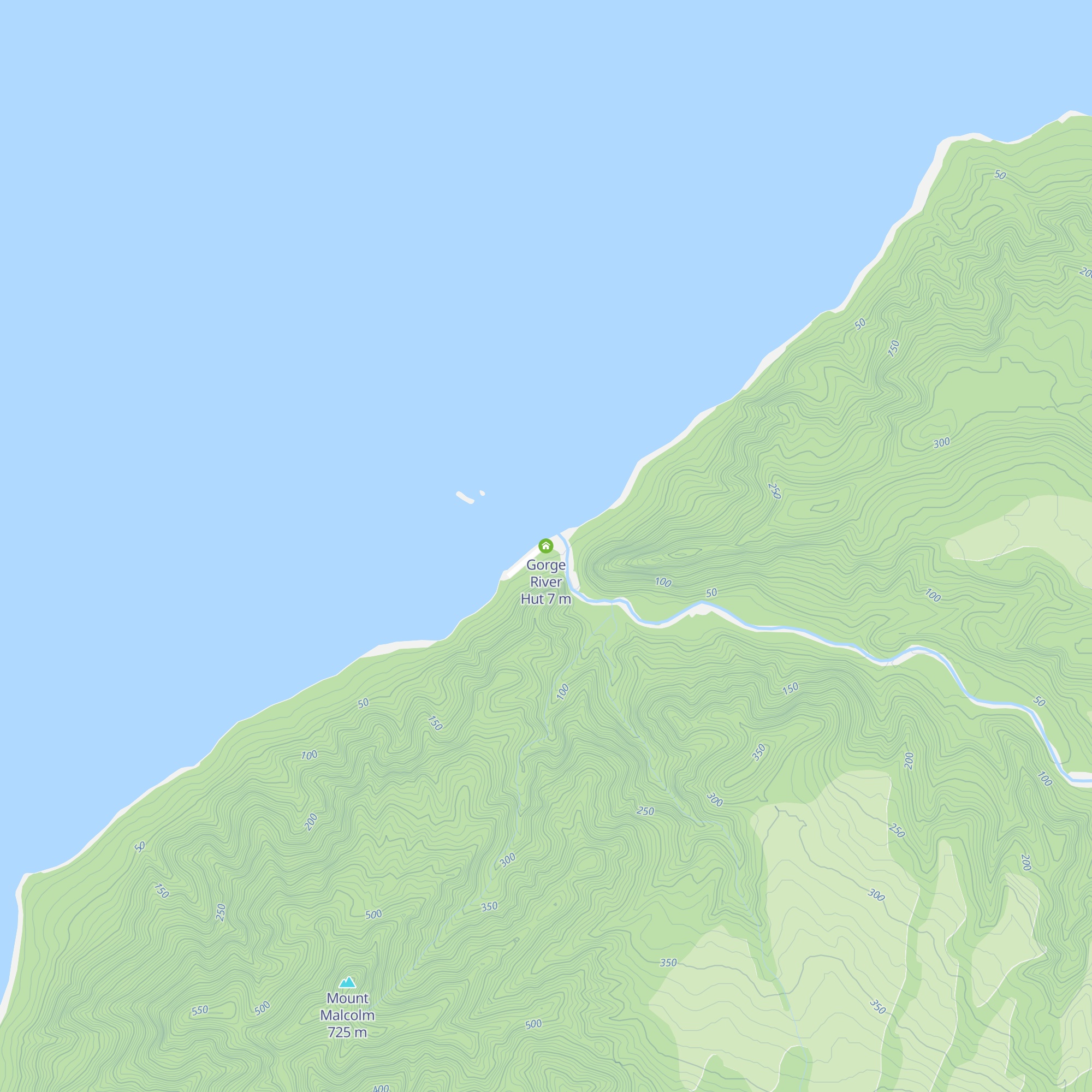 Gorge River Hut map
