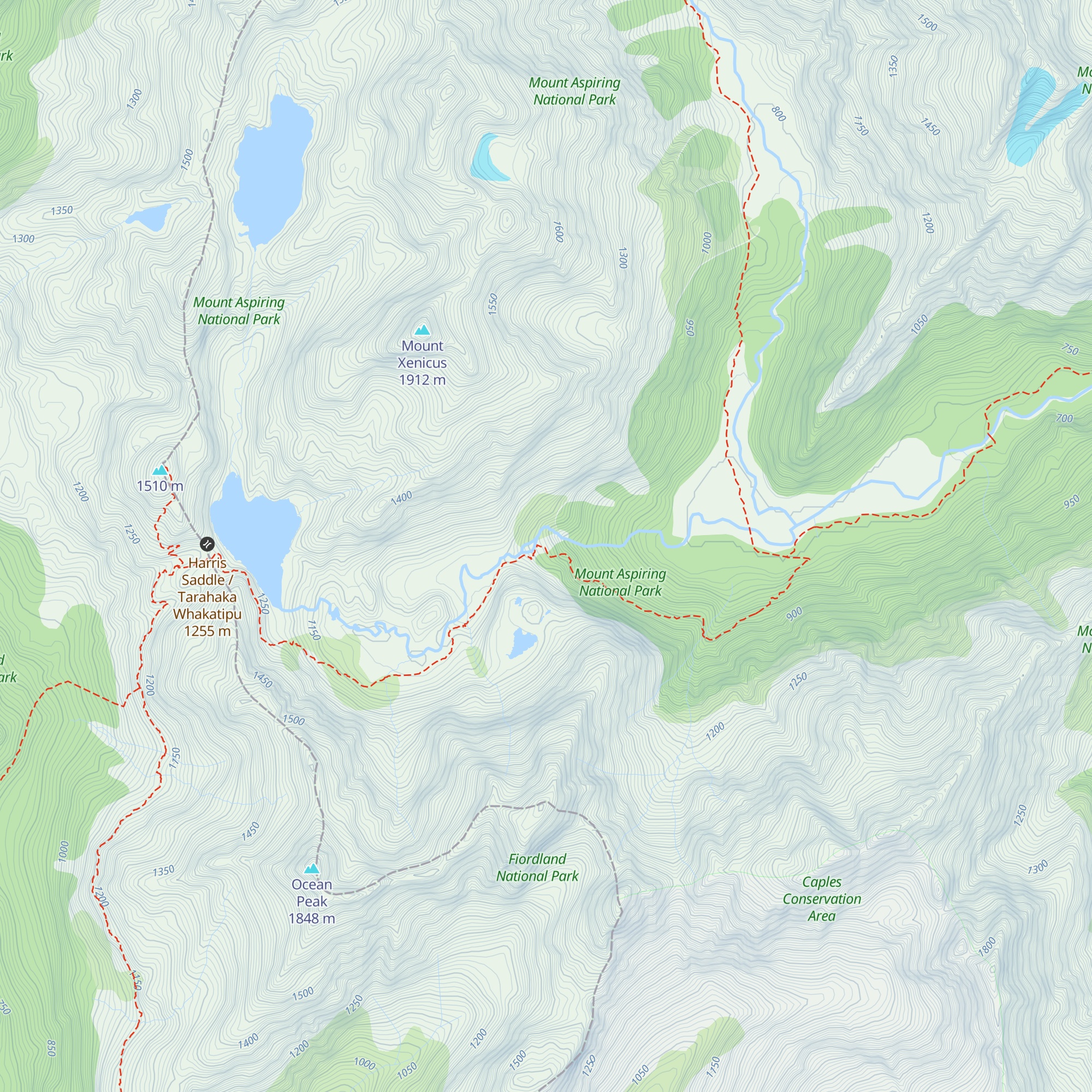 Routeburn Falls Hut map