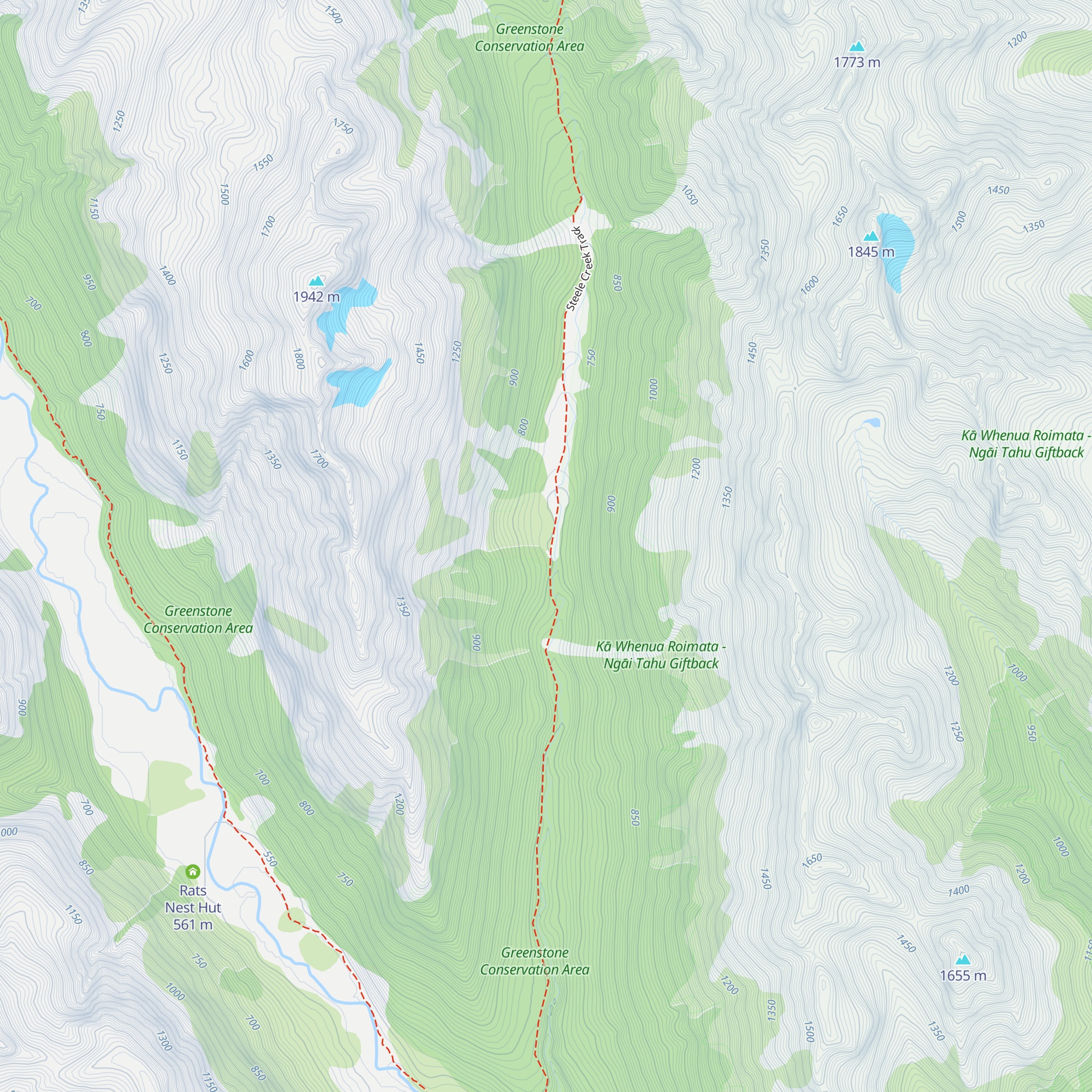 Steele Creek Hut map