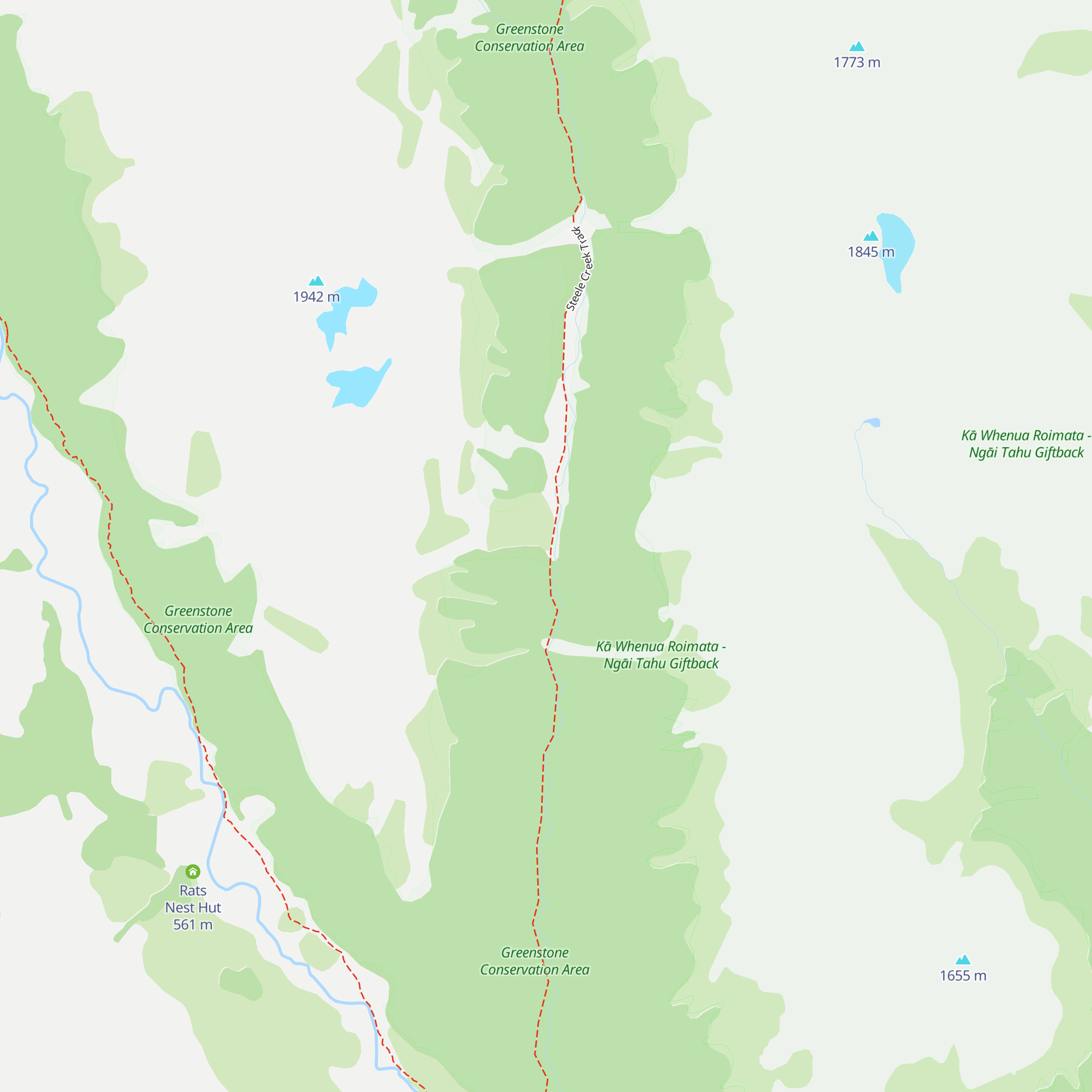 Steele Creek Hut map