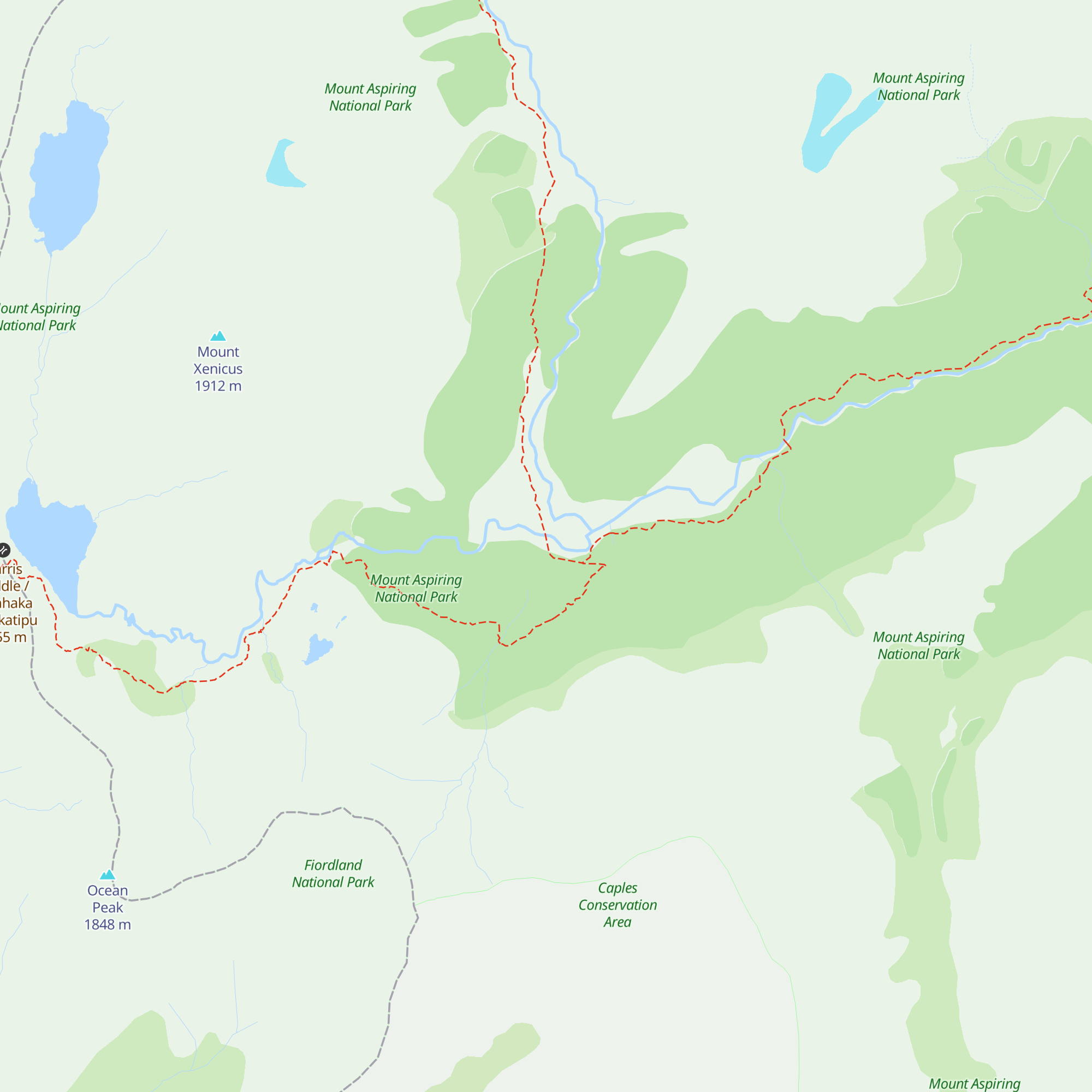 Routeburn Flats Hut map