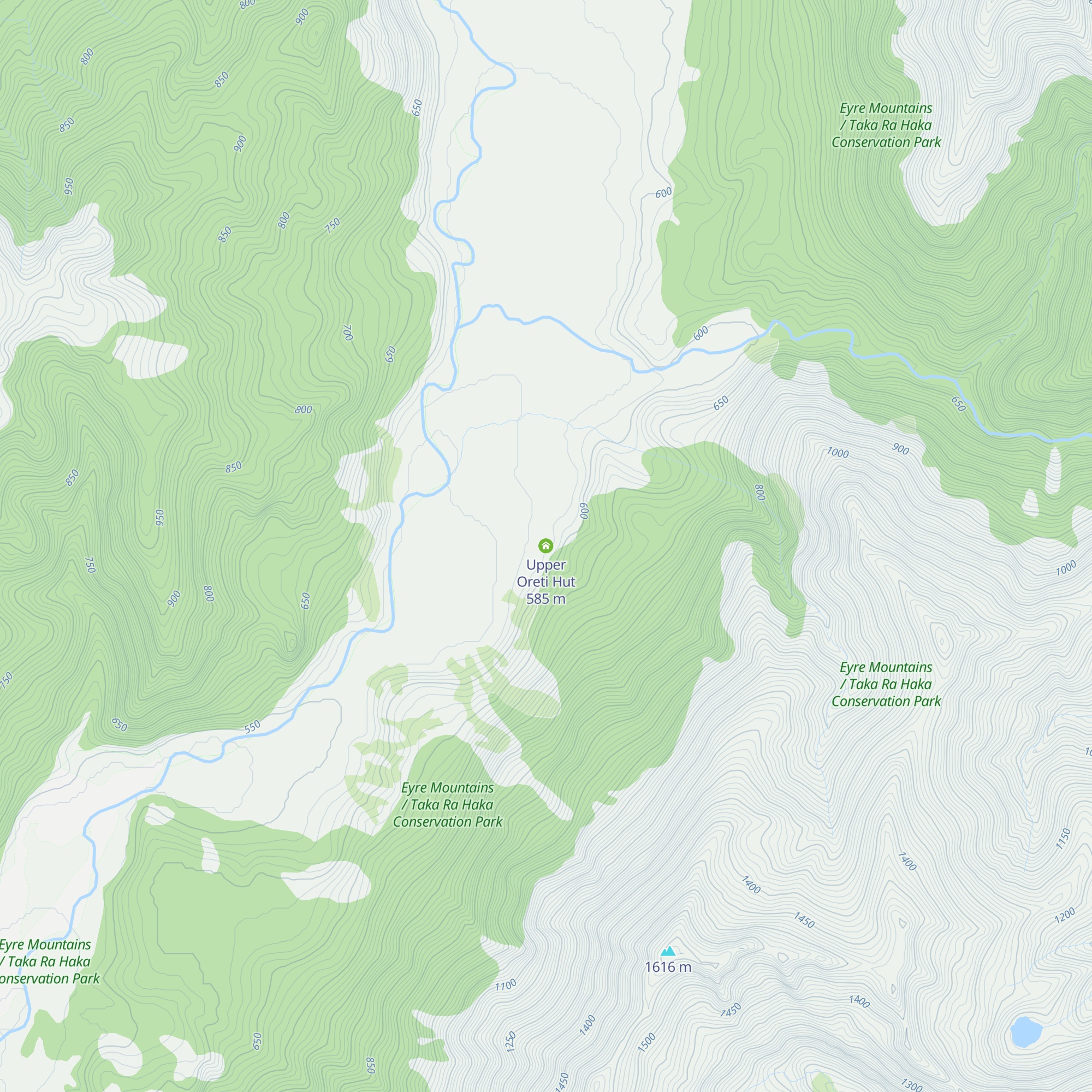 Upper Oreti Hut map