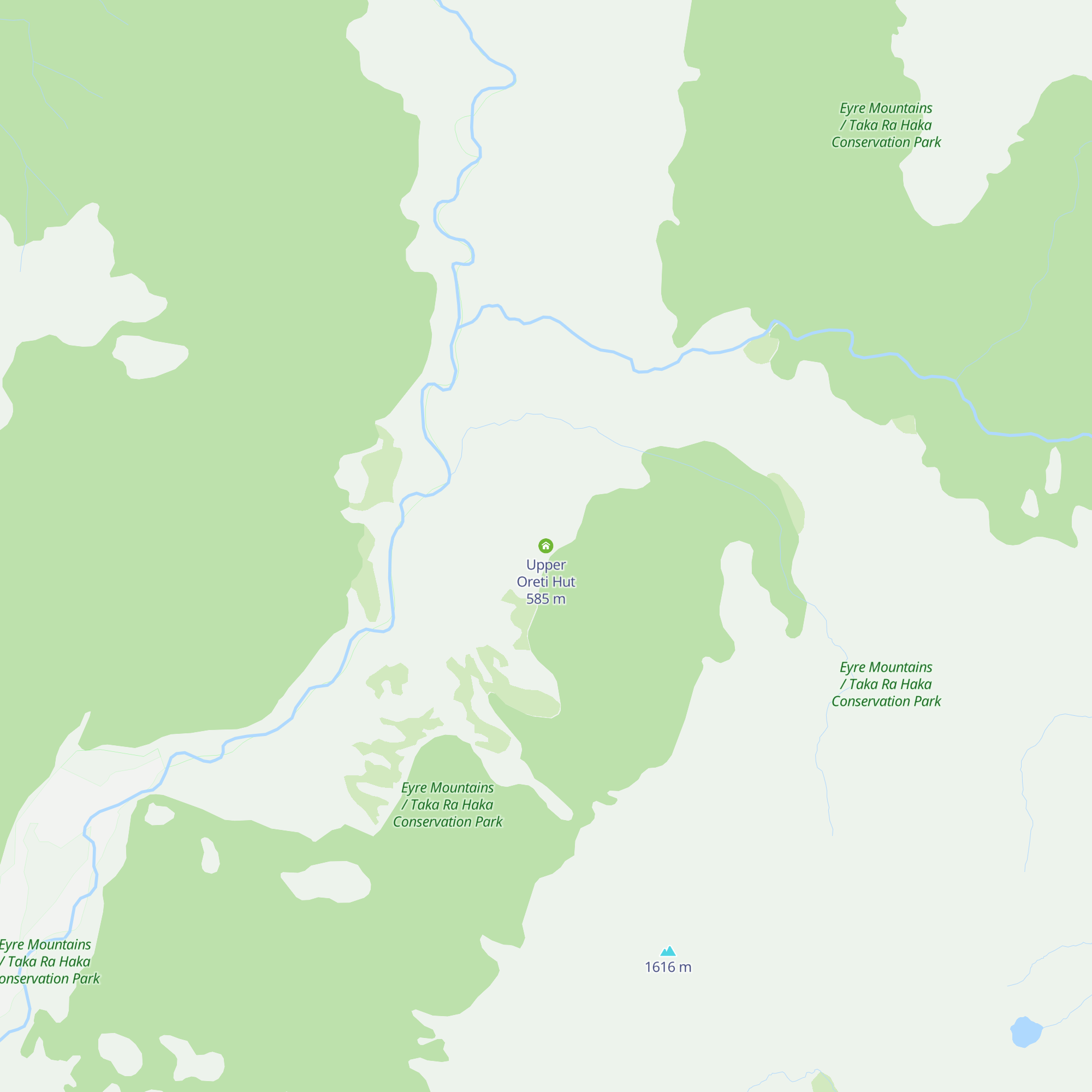 Upper Oreti Hut map