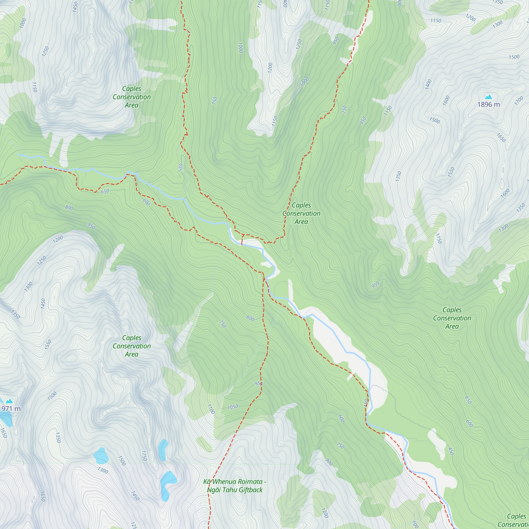 Upper Caples Hut map