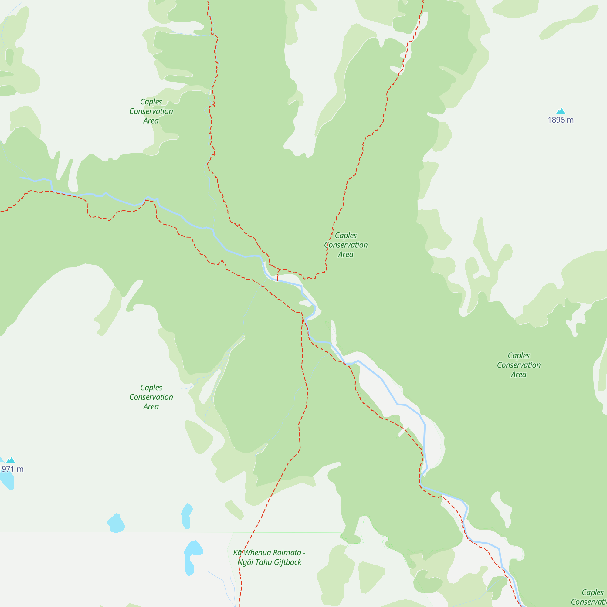 Upper Caples Hut map