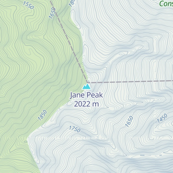 Map of Jane Peak