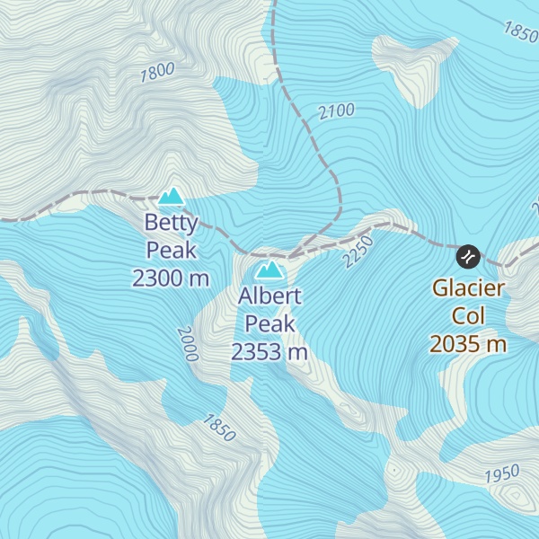 Map of Albert Peak