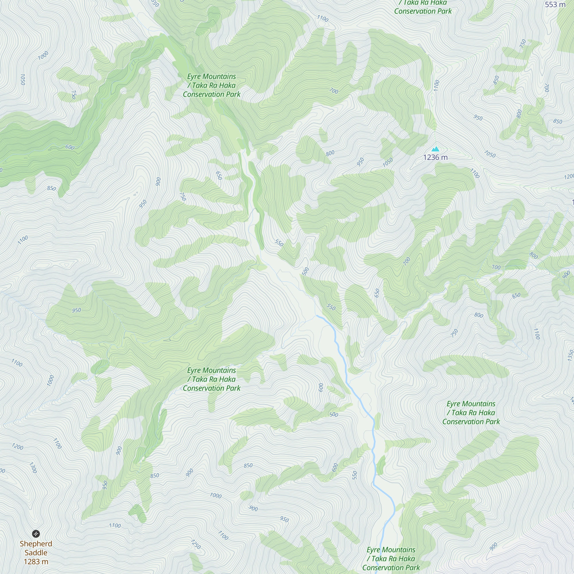 Shepherd Creek Hut map