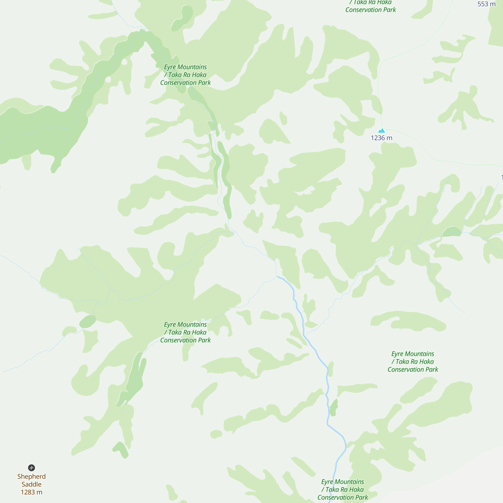 Shepherd Creek Hut map