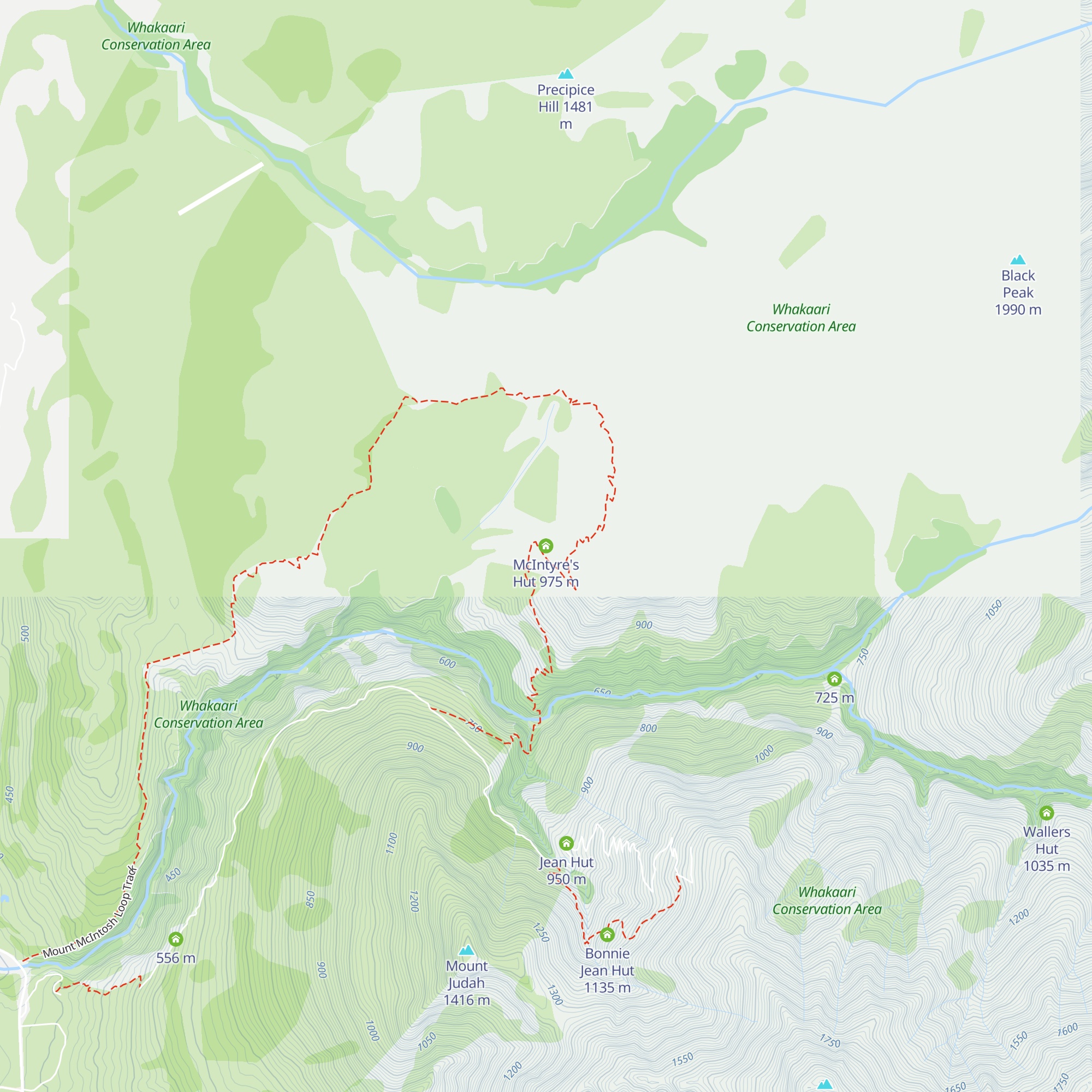 McIntyre's Hut map