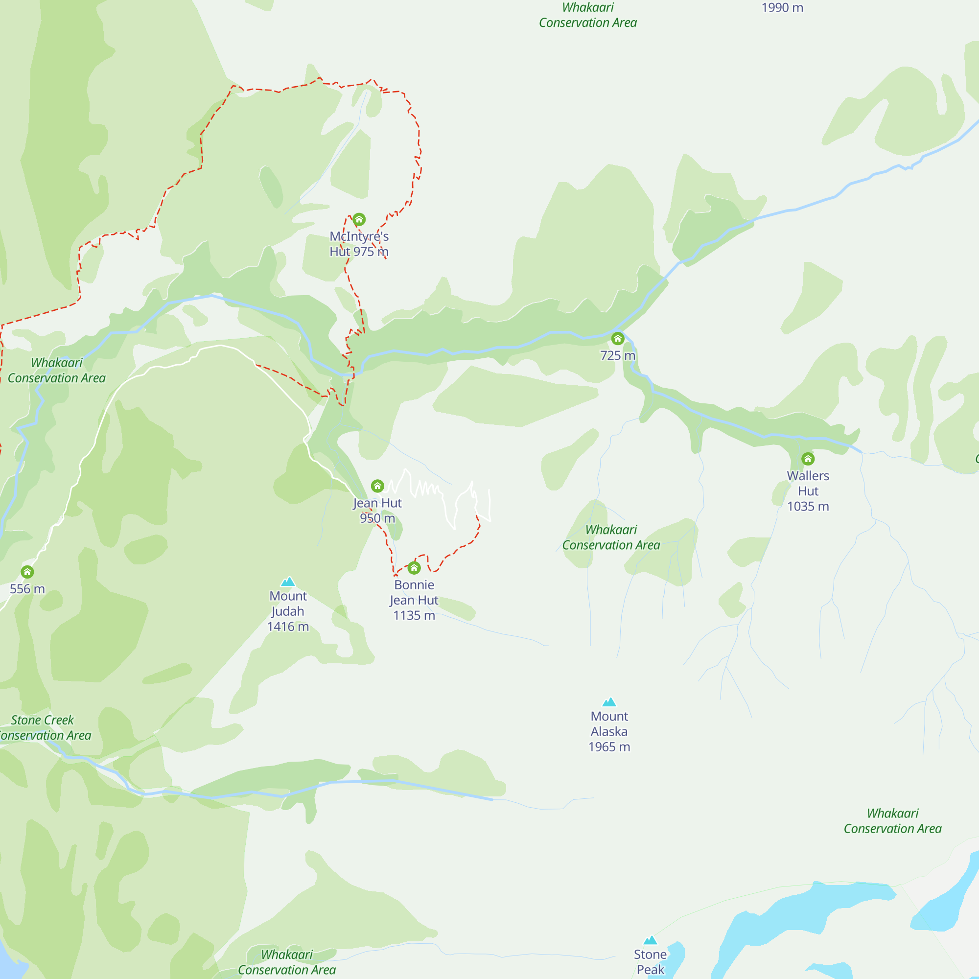 Heather Jock Hut map