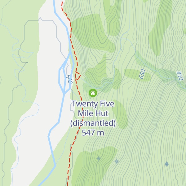 Map of Twenty Five Mile Hut (dismantled)