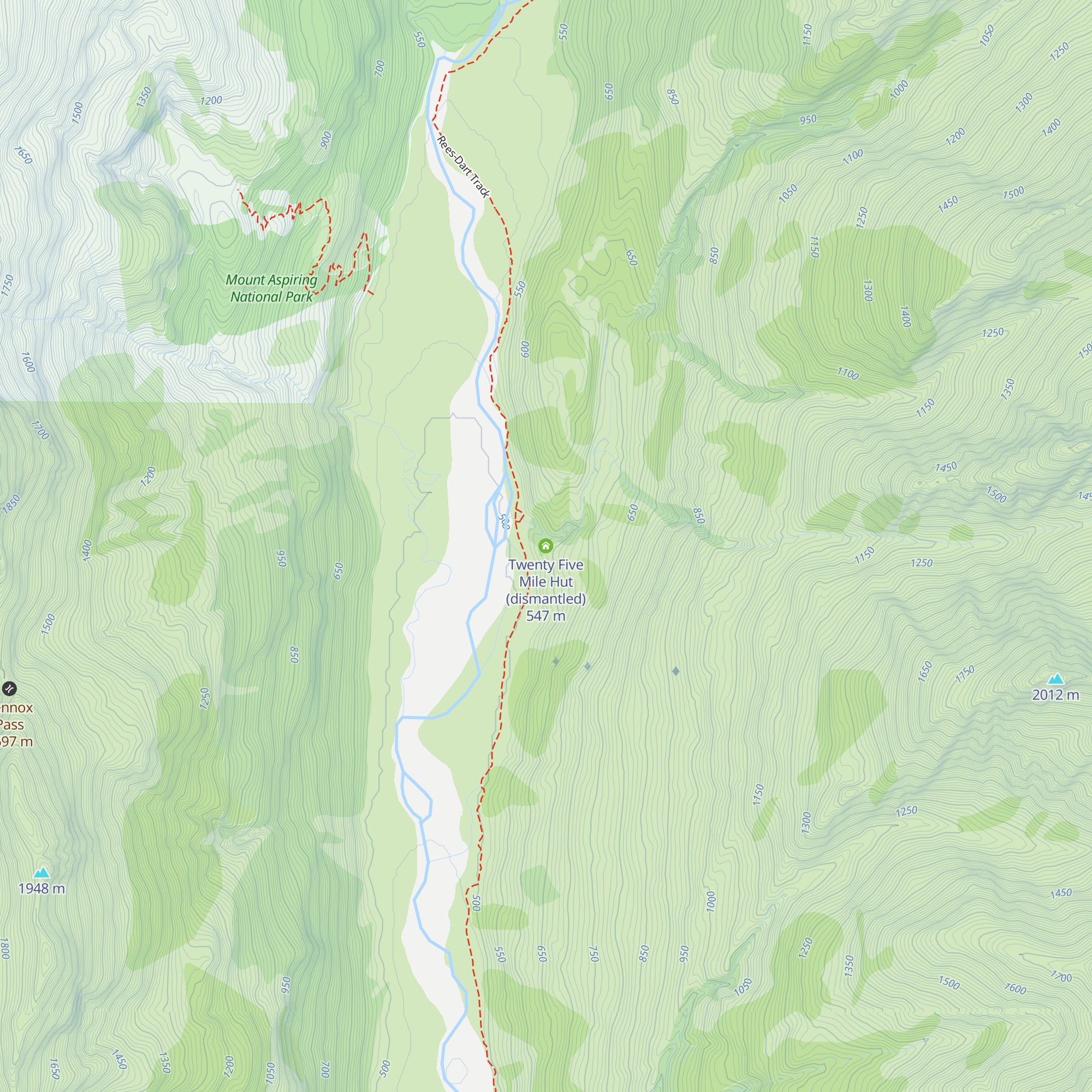 Twenty Five Mile Hut (dismantled) map