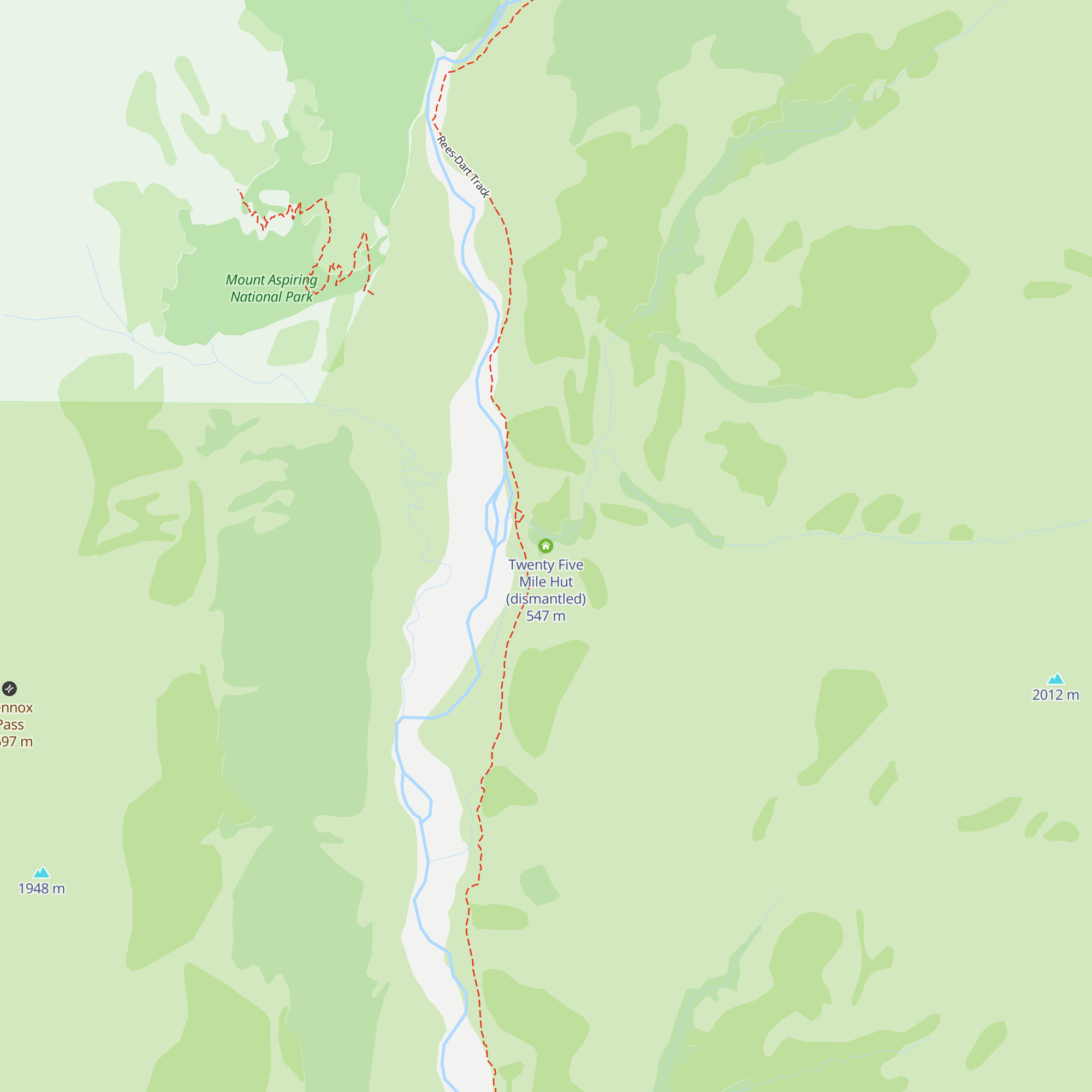 Twenty Five Mile Hut (dismantled) map