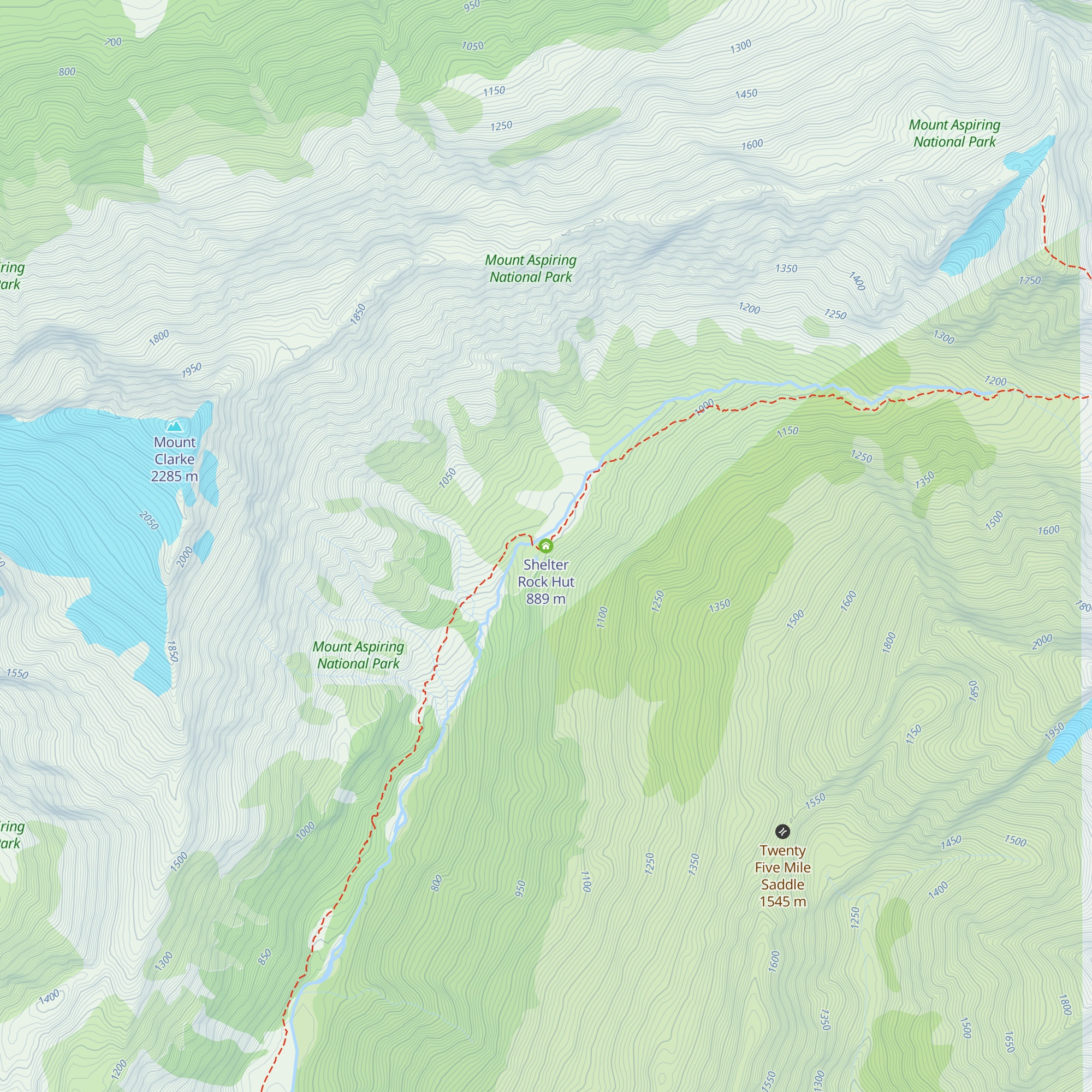 Shelter Rock Hut map