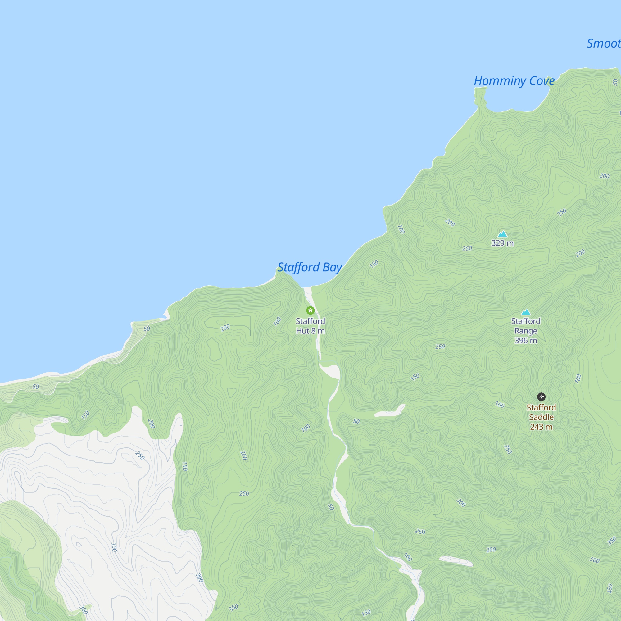 Stafford Hut map