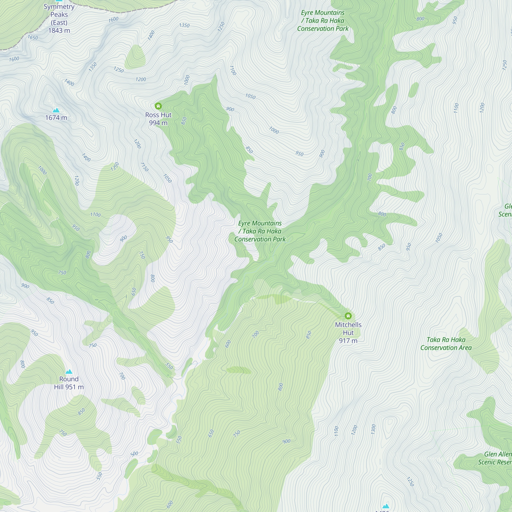 Robert Creek Hut map