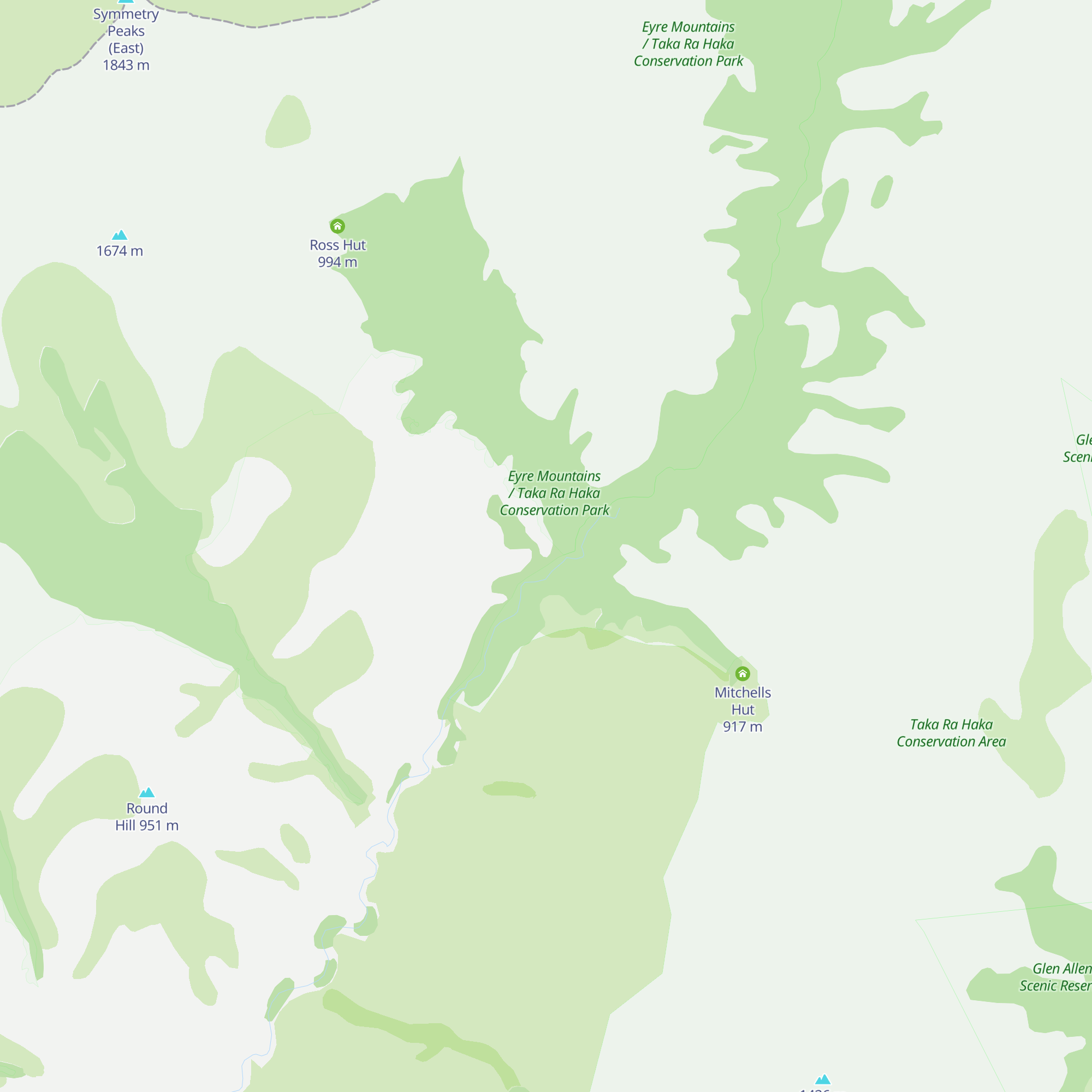 Robert Creek Hut map