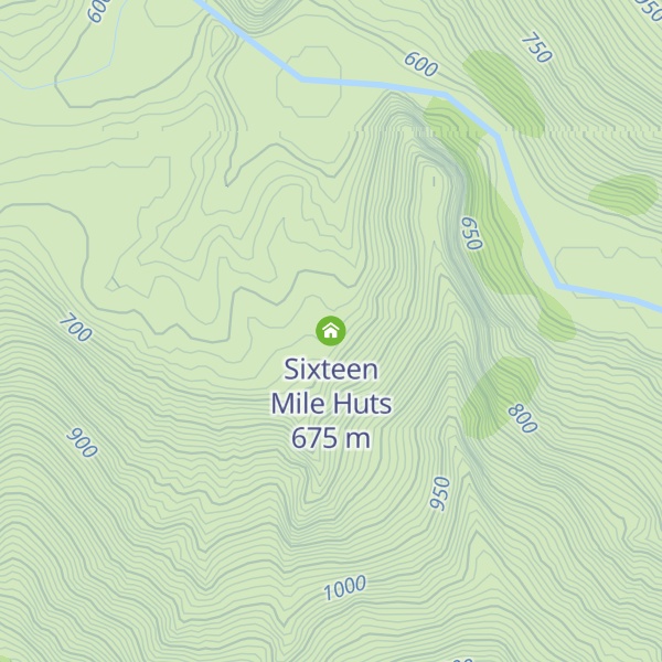 Map of Sixteen Mile Huts